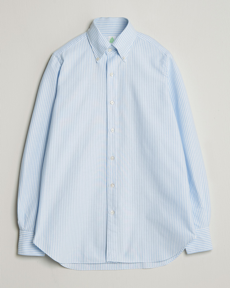 Herr | Skjortor | Finamore Napoli | Gaeta Oxford Button Down Shirt Light Blue Stripe