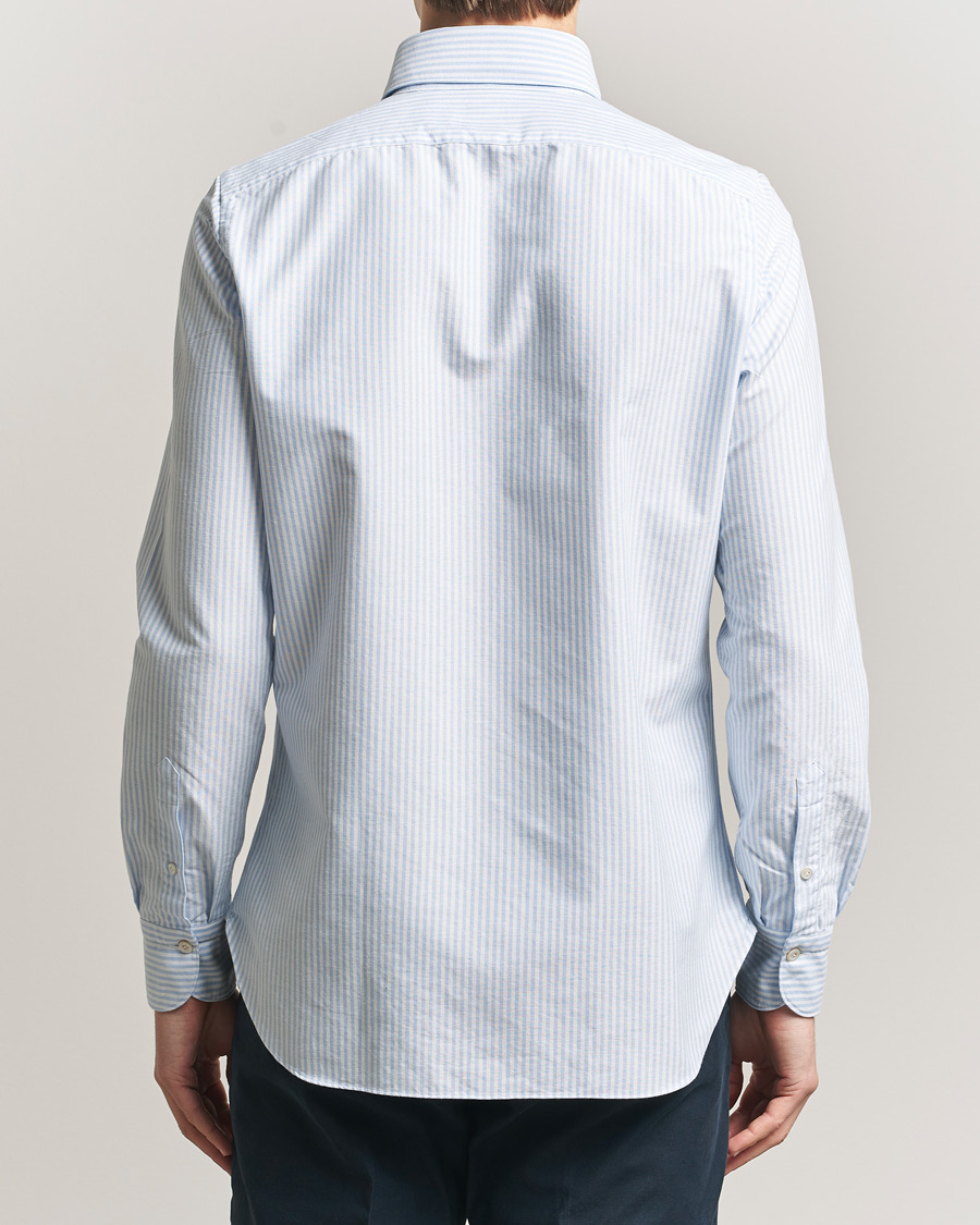 Herr | Skjortor | Finamore Napoli | Gaeta Oxford Button Down Shirt Light Blue Stripe