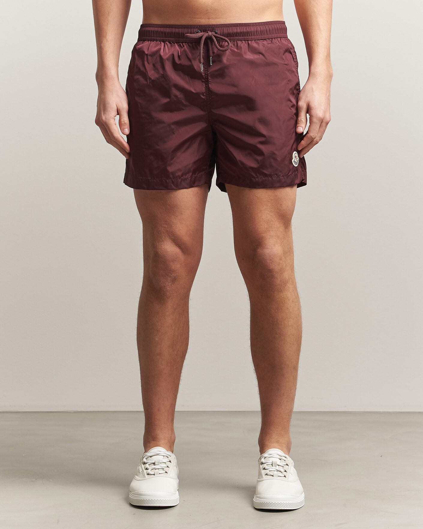 Herr | Badbyxor | Moncler | Nylon Swim Shorts Burgundy