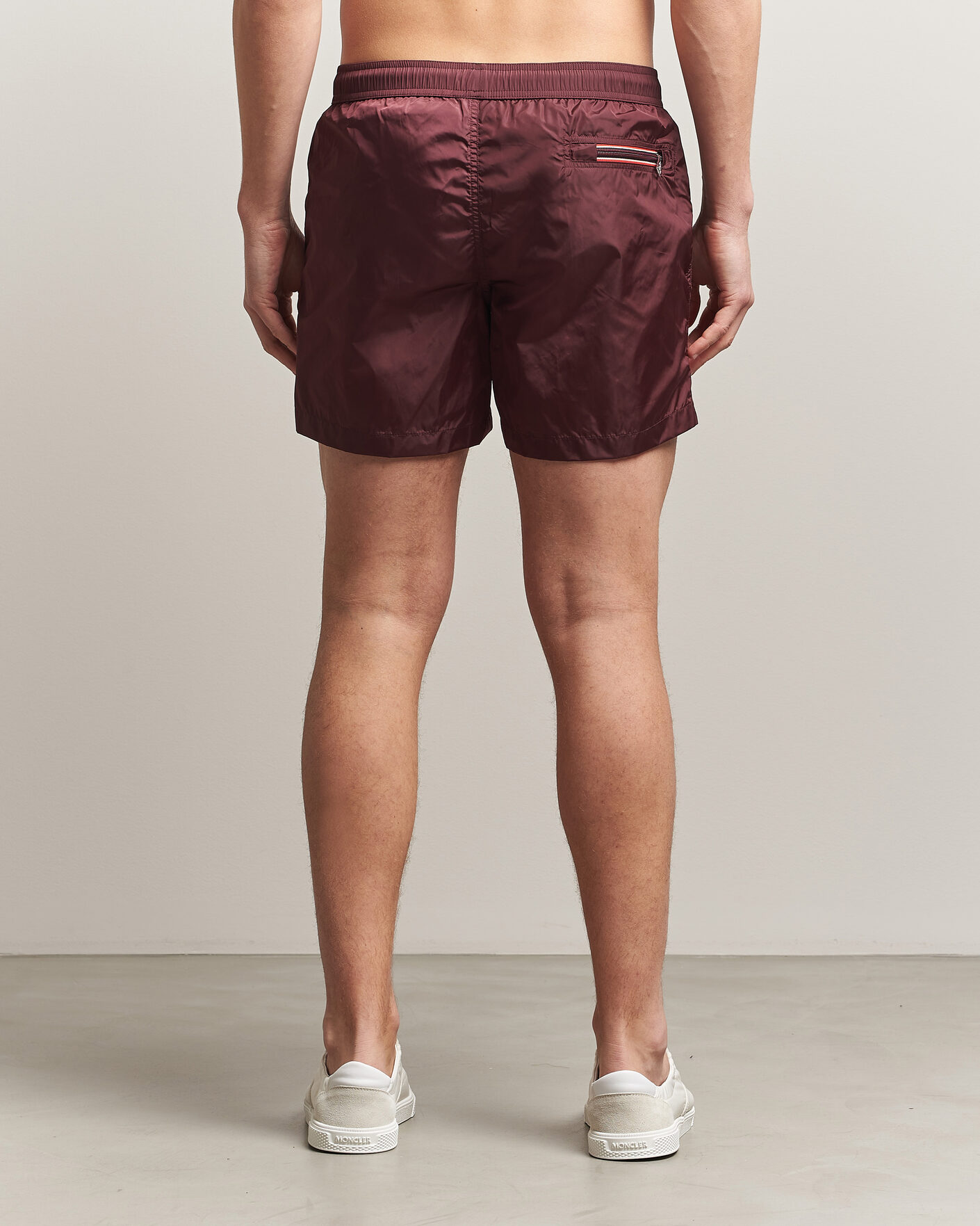 Herr | Badbyxor | Moncler | Nylon Swim Shorts Burgundy