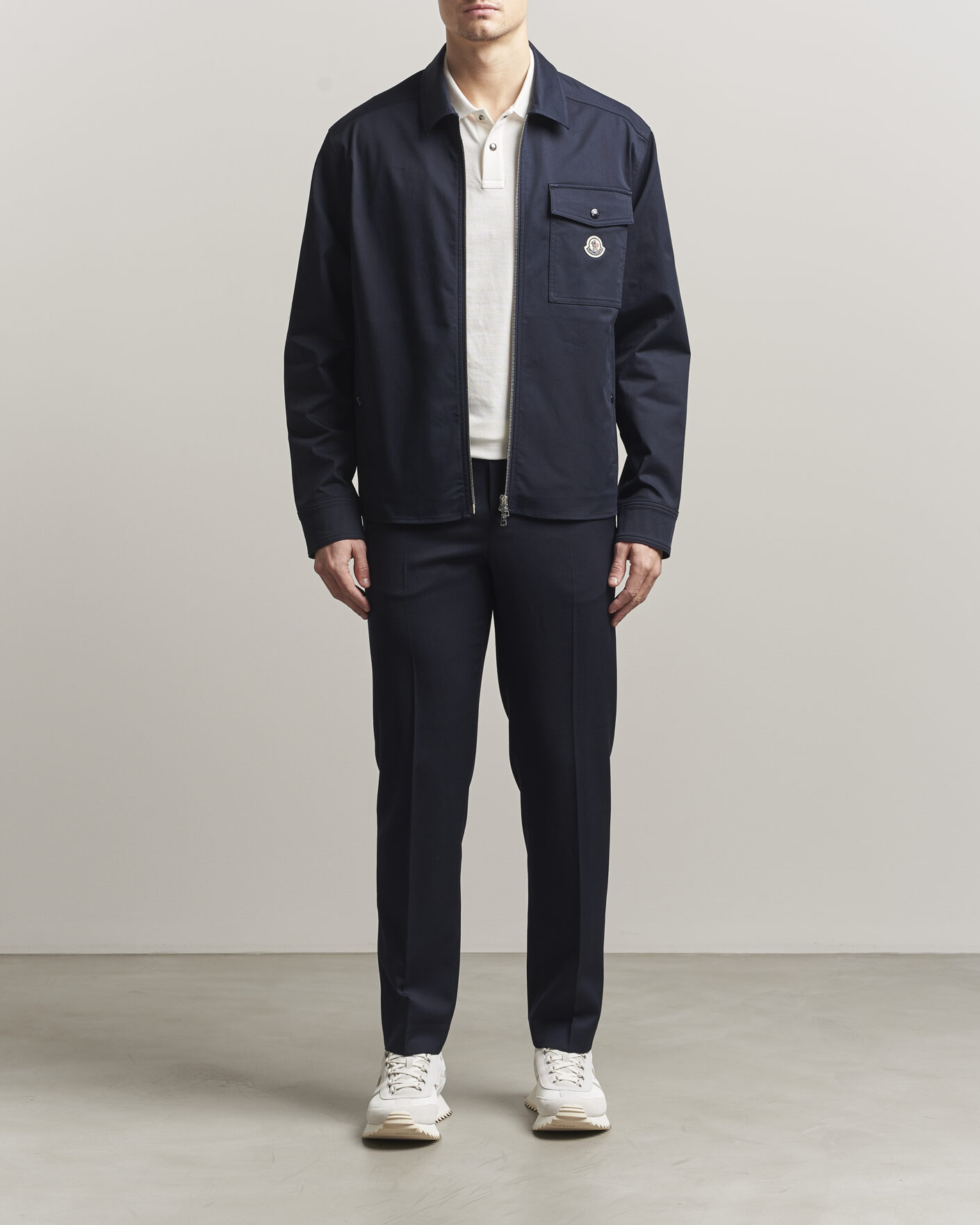 Herr | Skjortor | Moncler | Zip Overshirt Navy