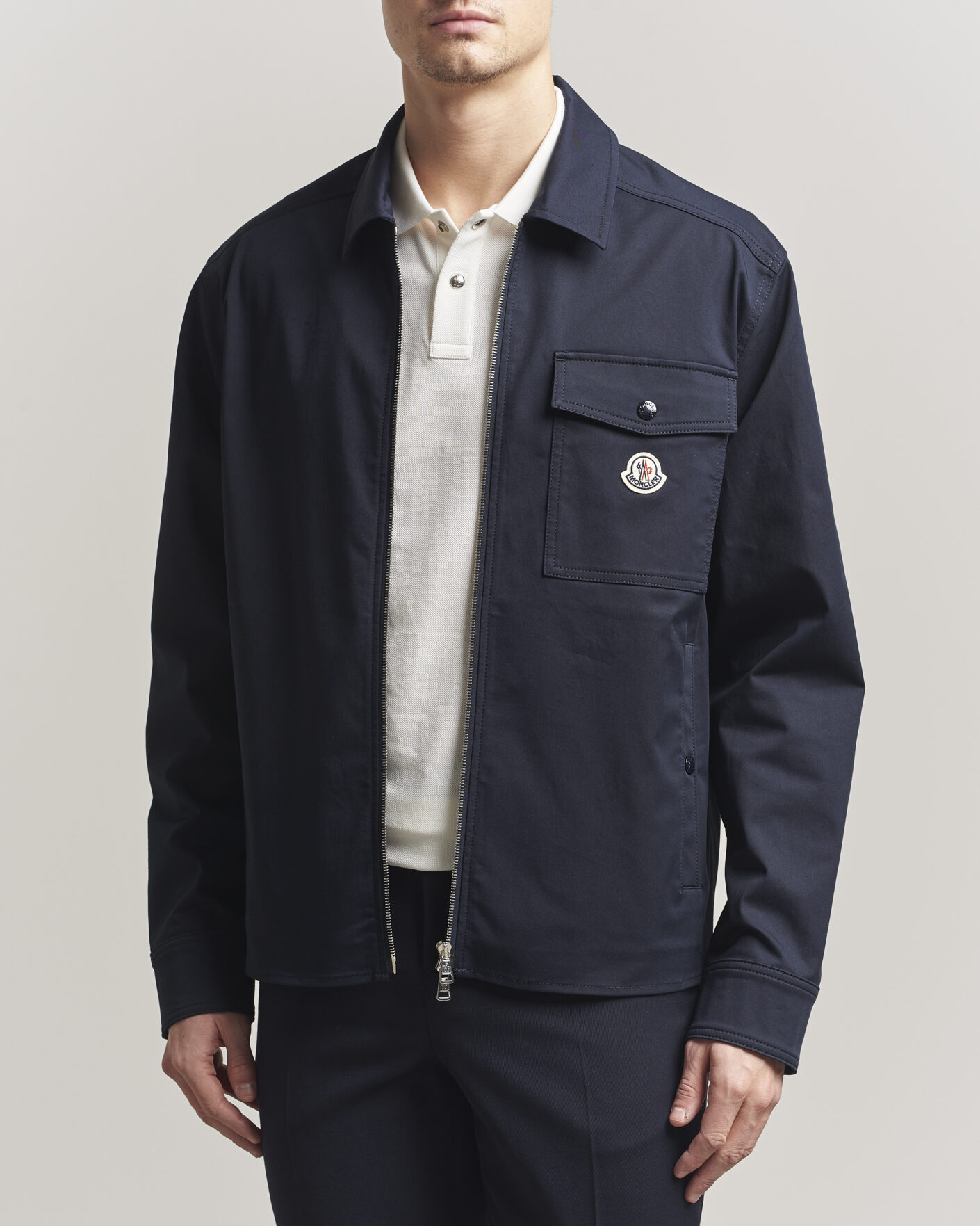 Herr | Skjortor | Moncler | Zip Overshirt Navy