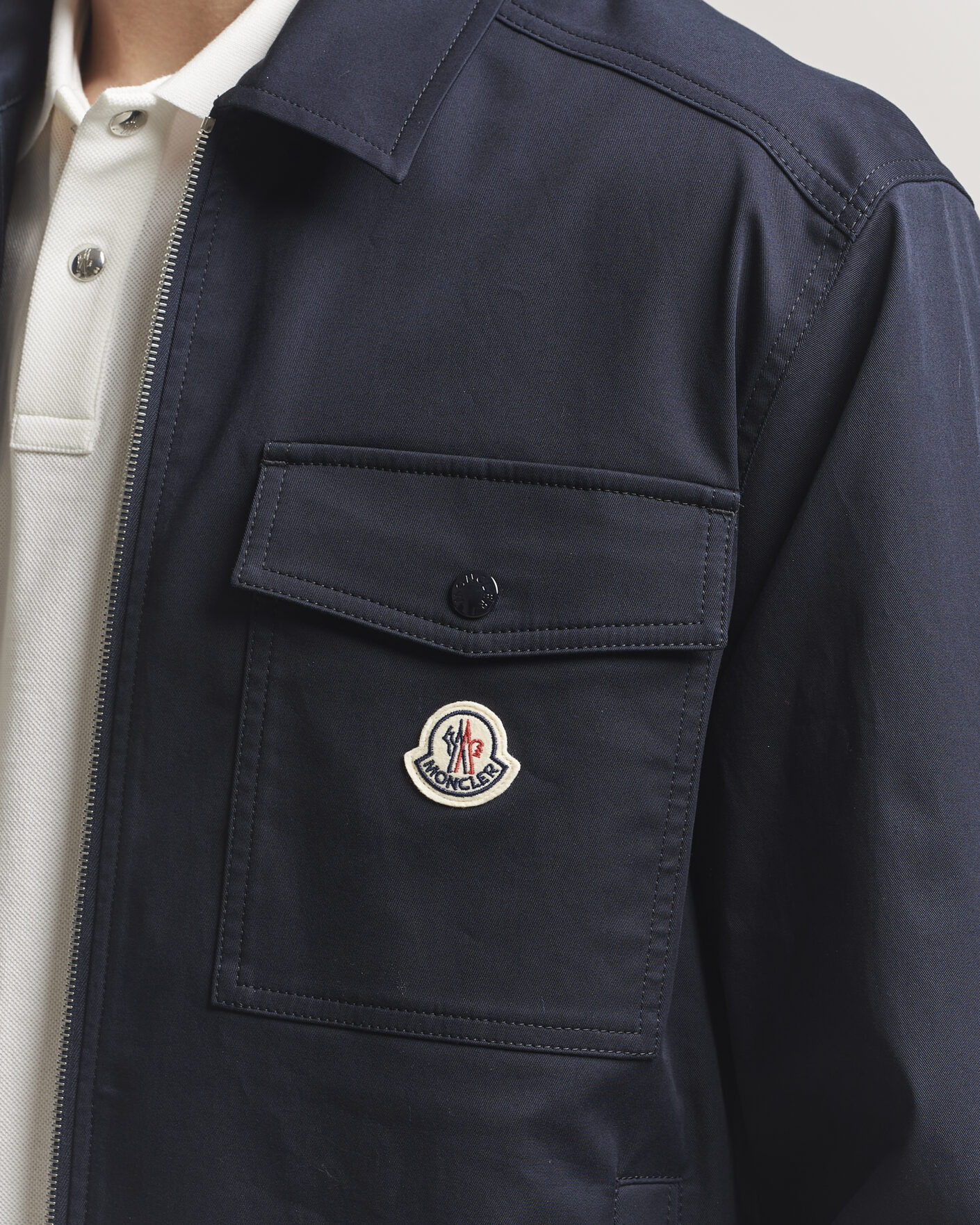 Herr | Skjortor | Moncler | Zip Overshirt Navy