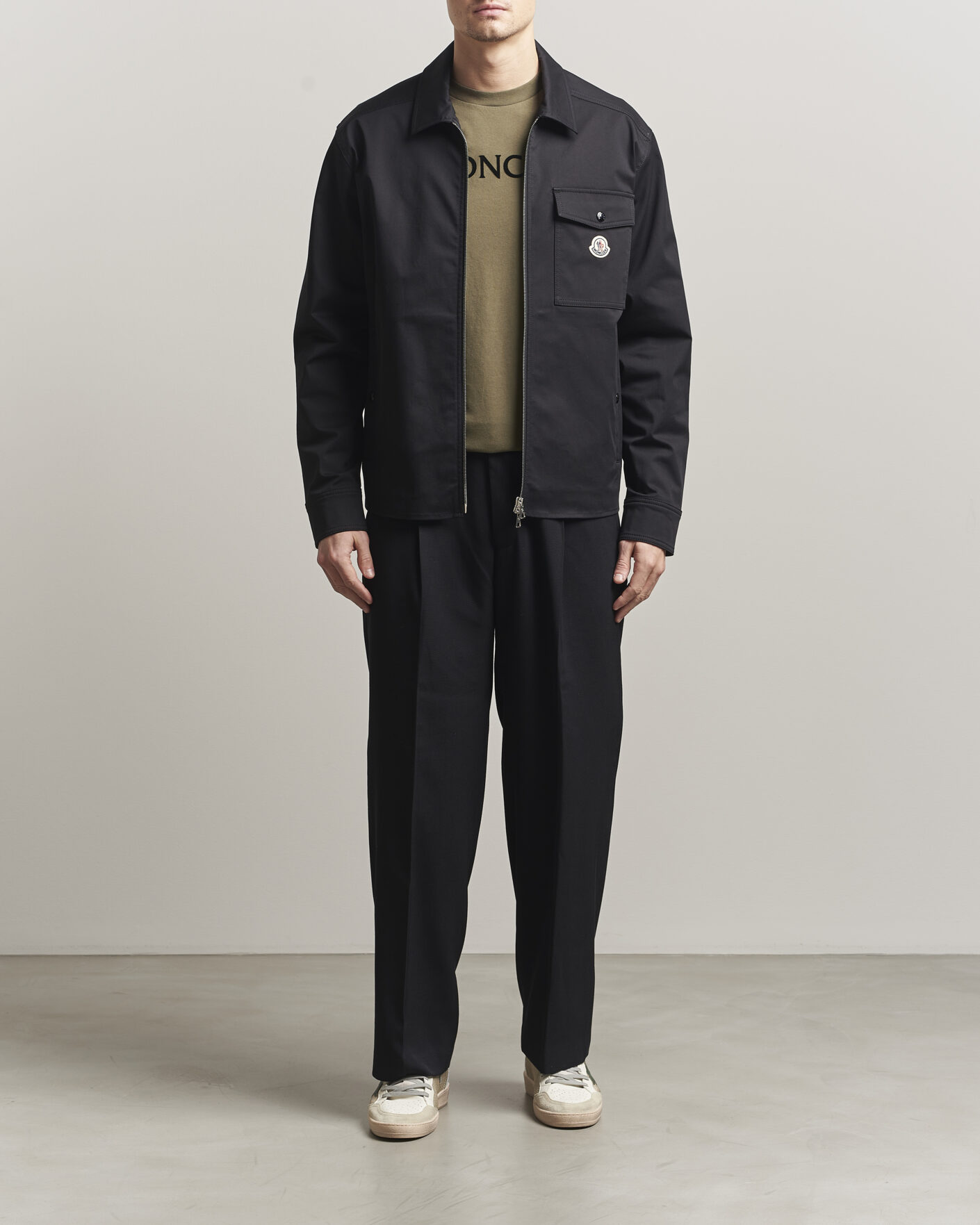 Herr | Skjortor | Moncler | Zip Overshirt Black