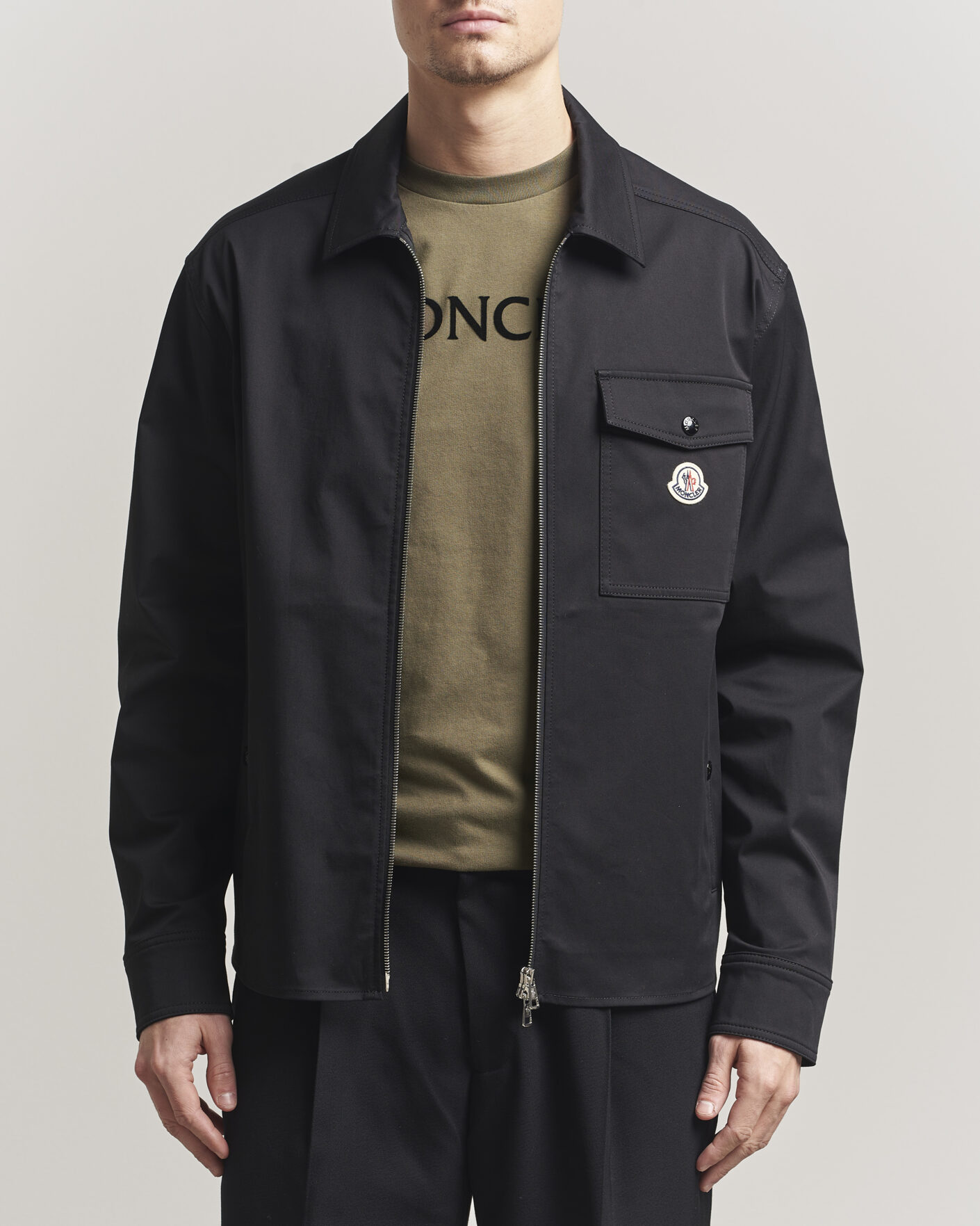 Herr | Skjortor | Moncler | Zip Overshirt Black