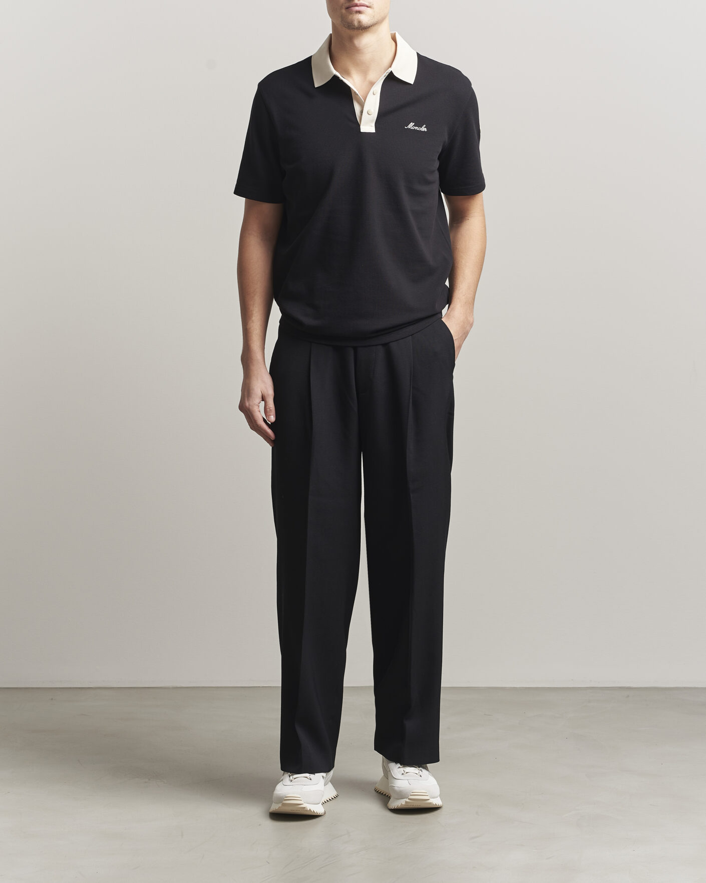 Herr | Pikéer | Moncler | Signature Logo Polo Black