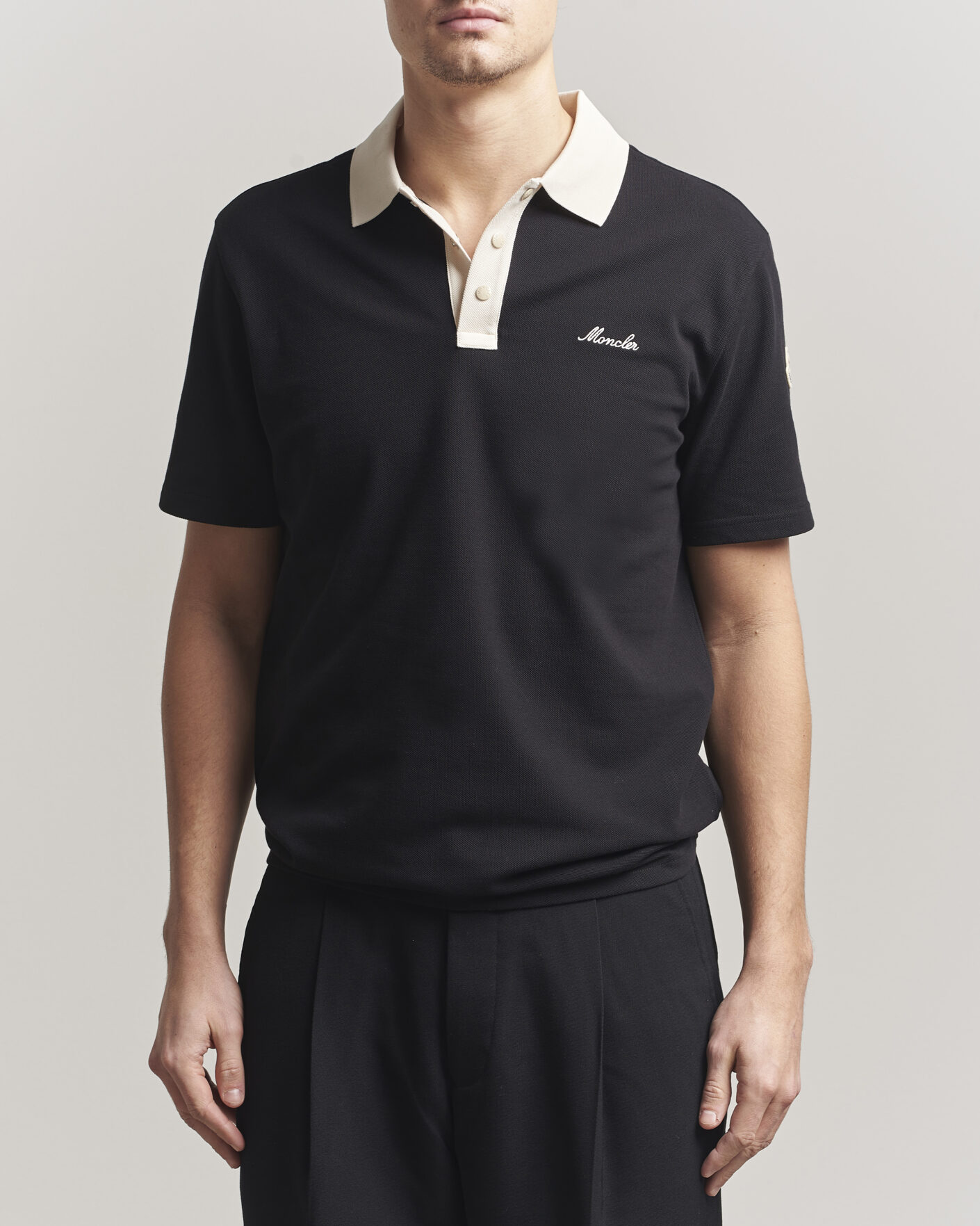 Herr | Pikéer | Moncler | Signature Logo Polo Black