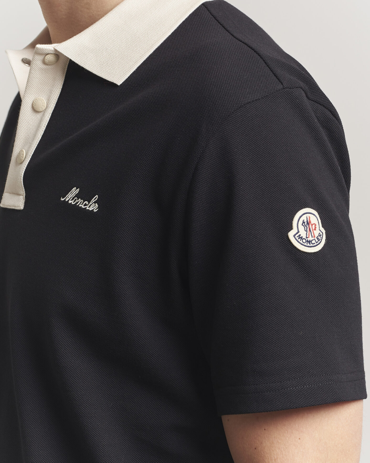 Herr | Pikéer | Moncler | Signature Logo Polo Black