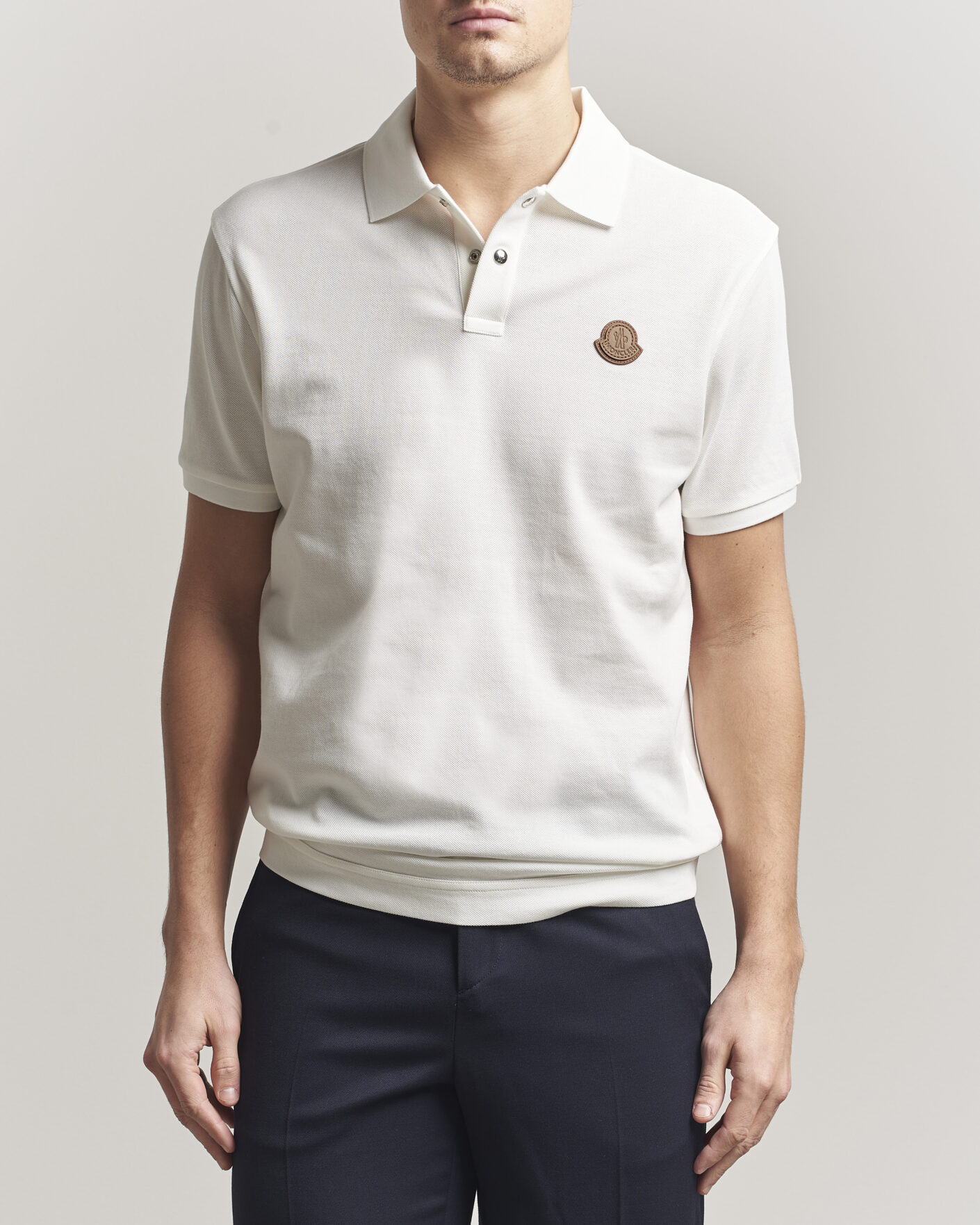 Herr | Pikéer | Moncler | Luxury Logo Polo Off White