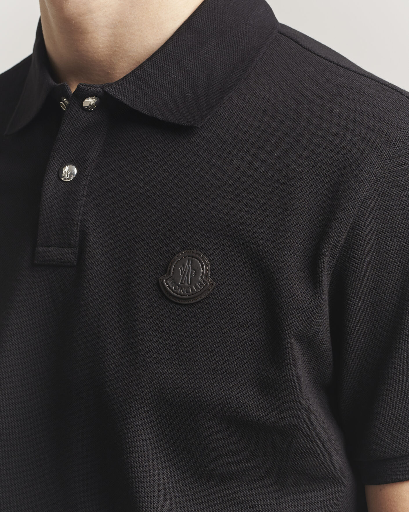 Herr | Pikéer | Moncler | Luxury Logo Polo Black