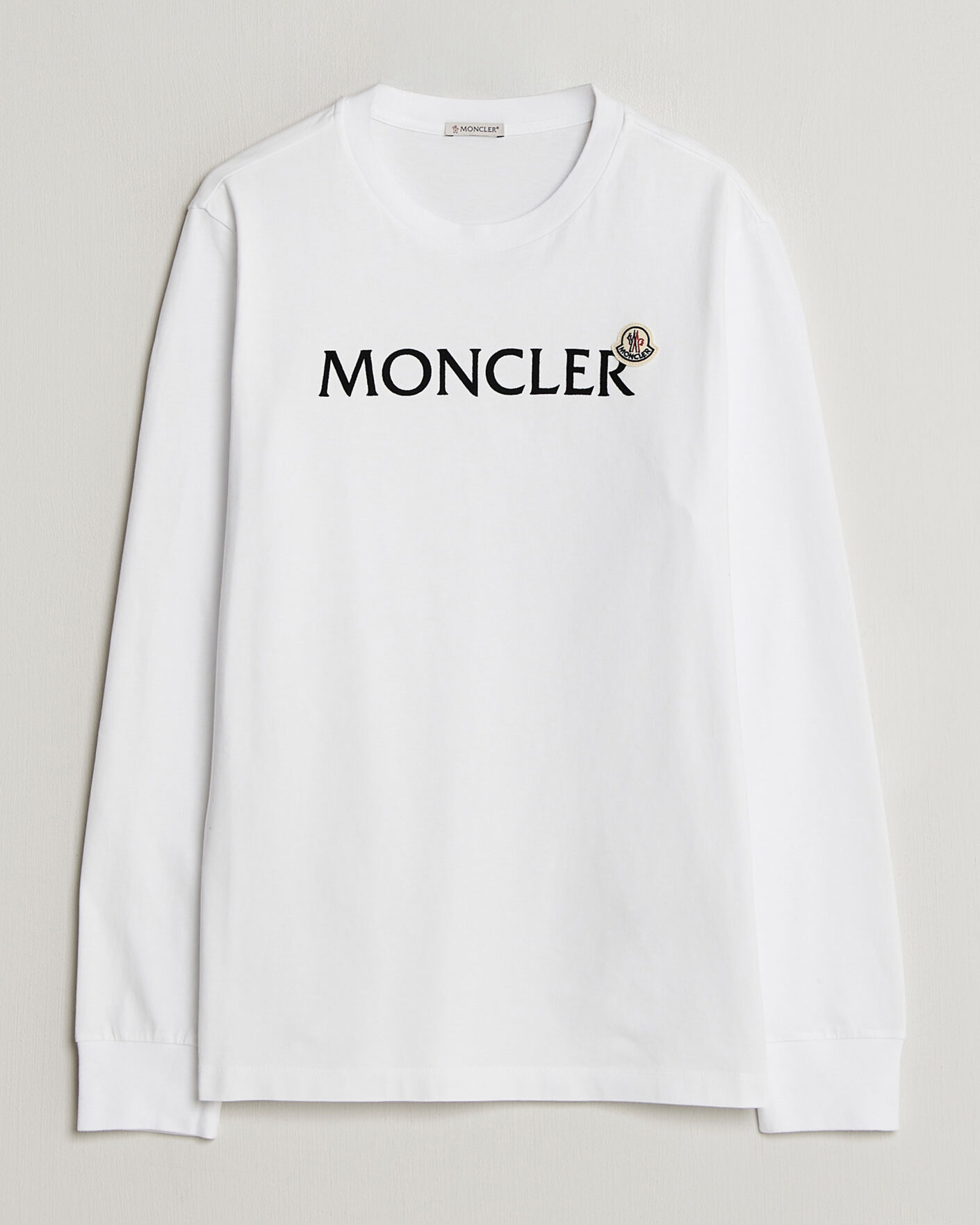 Herr | T-Shirts | Moncler | Lettering Logo Long Sleeve T-Shirt White