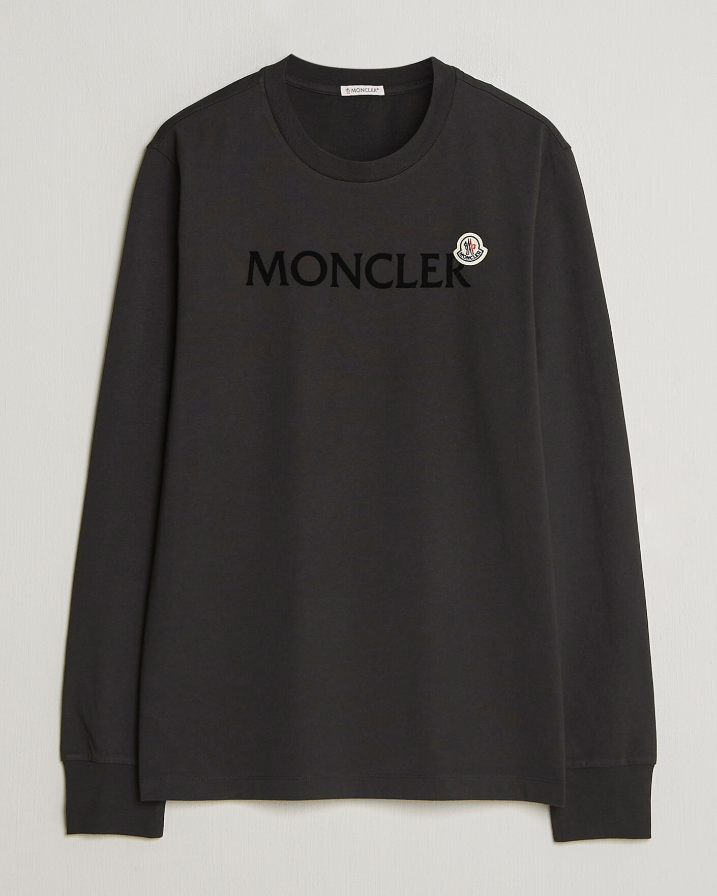 Herr | T-Shirts | Moncler | Lettering Logo Long Sleeve T-Shirt Black