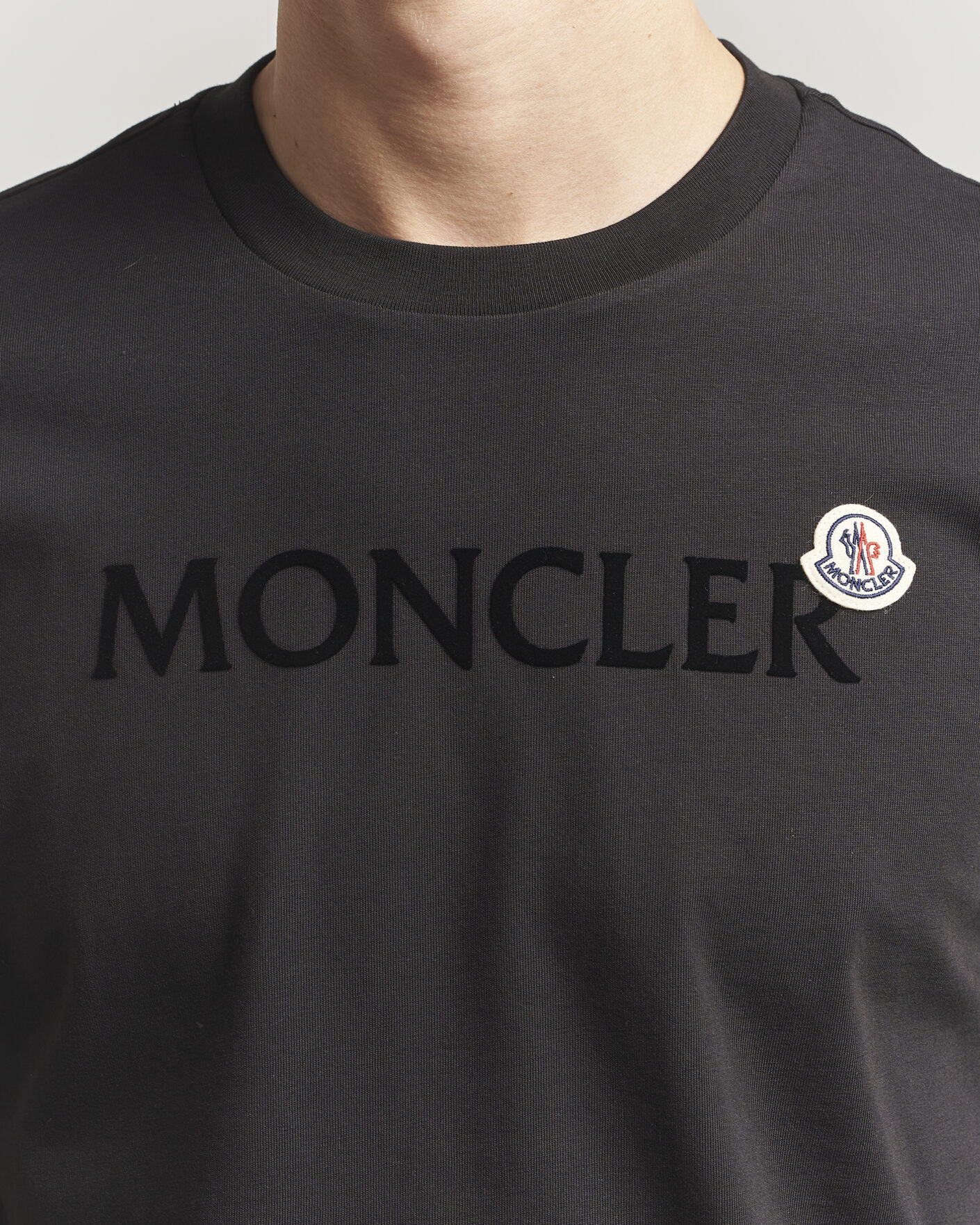 Herr | T-Shirts | Moncler | Lettering Logo Long Sleeve T-Shirt Black