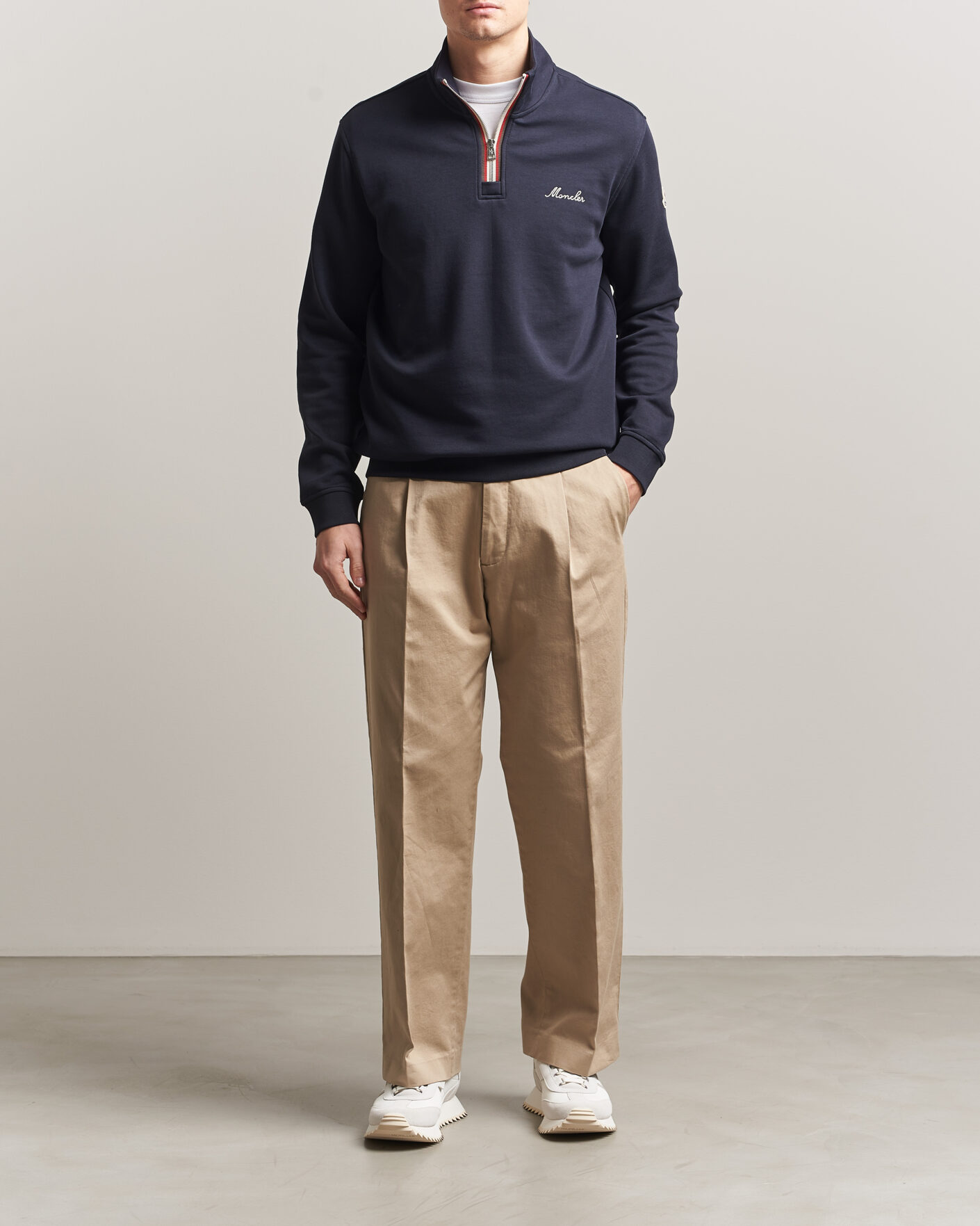 Herr | Tröjor | Moncler | Signature Logo Half Zip Navy