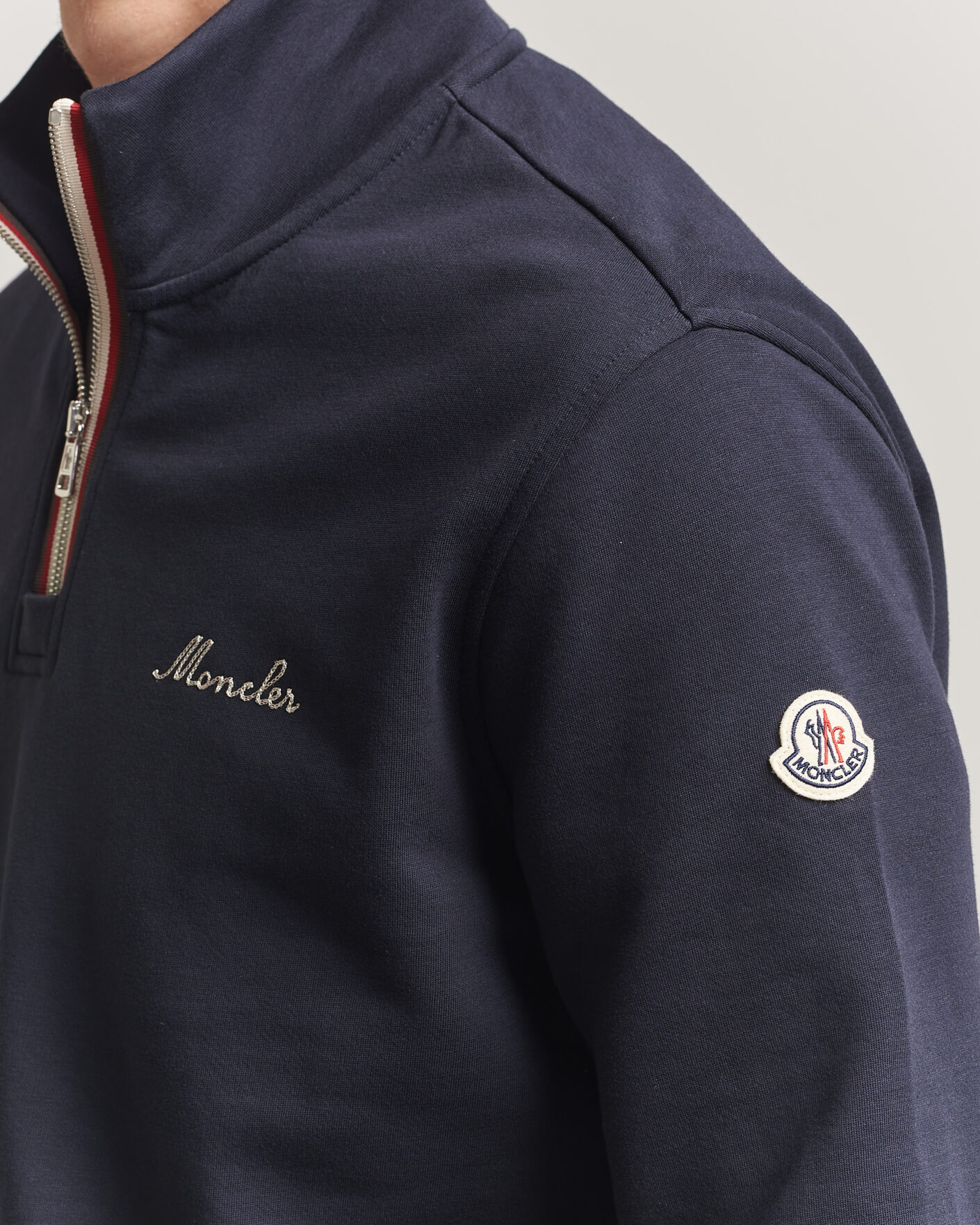 Herr | Tröjor | Moncler | Signature Logo Half Zip Navy