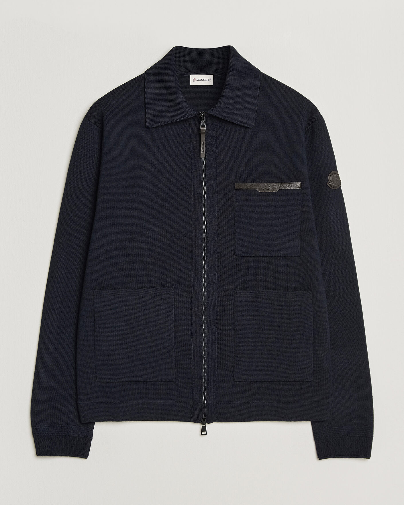 Herr | Tröjor | Moncler | Zip Wool Cardigan Navy