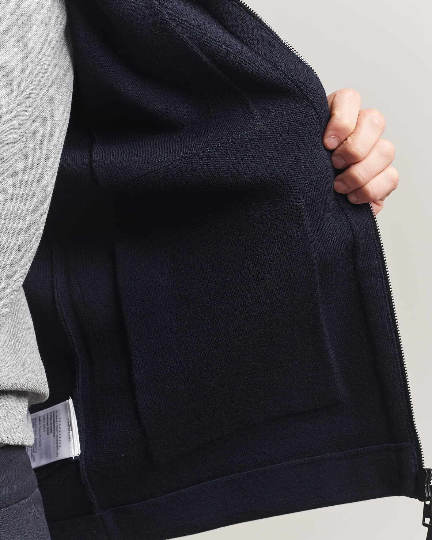 Herr | Tröjor | Moncler | Zip Wool Cardigan Navy