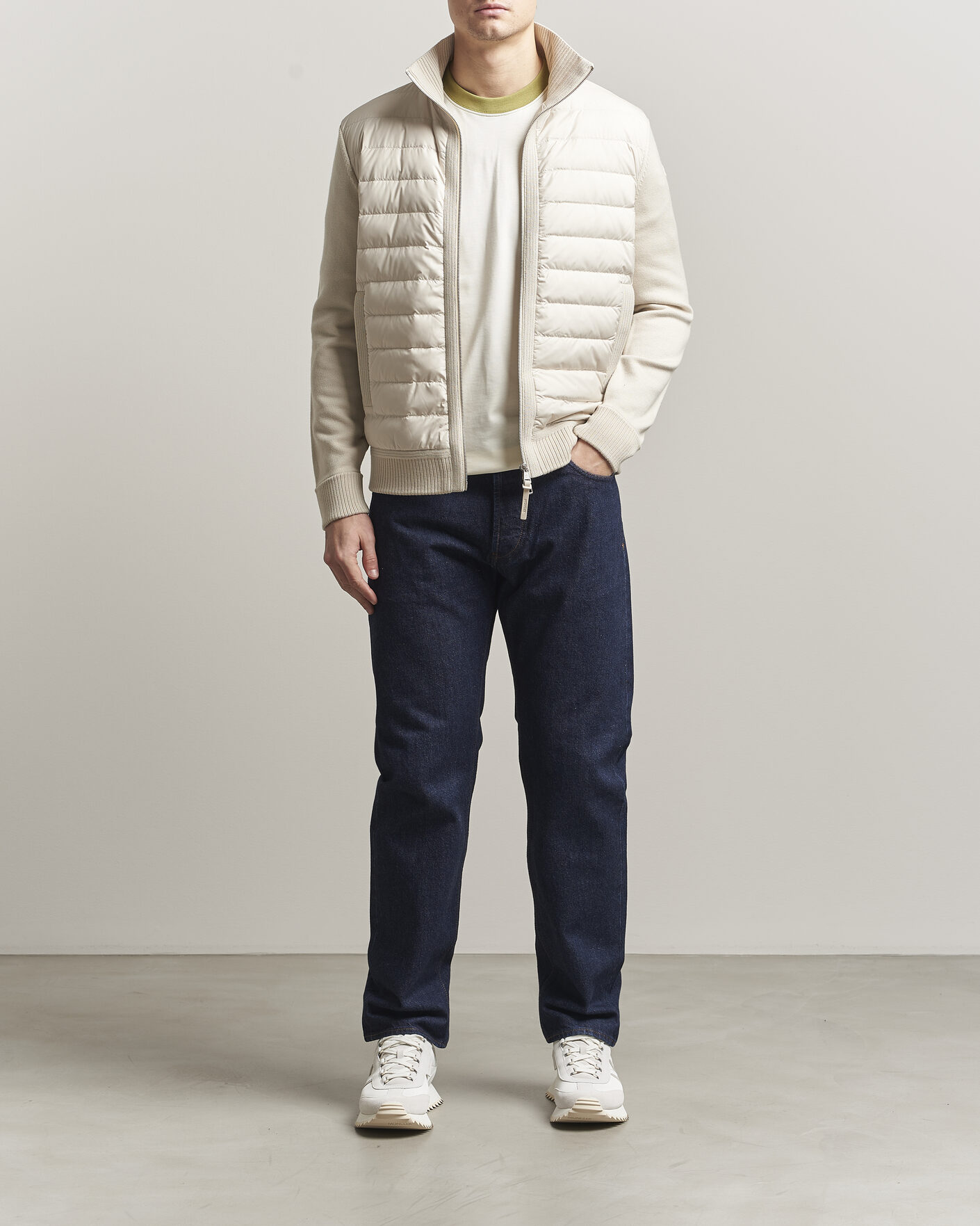 Herr | Jackor | Moncler | Luxury Hybrid Zip Cardigan Off White
