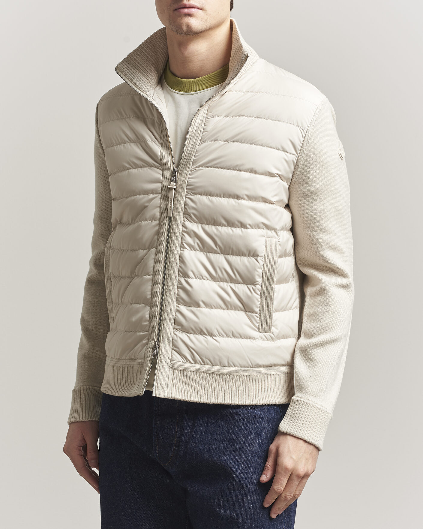 Herr | Jackor | Moncler | Luxury Hybrid Zip Cardigan Off White