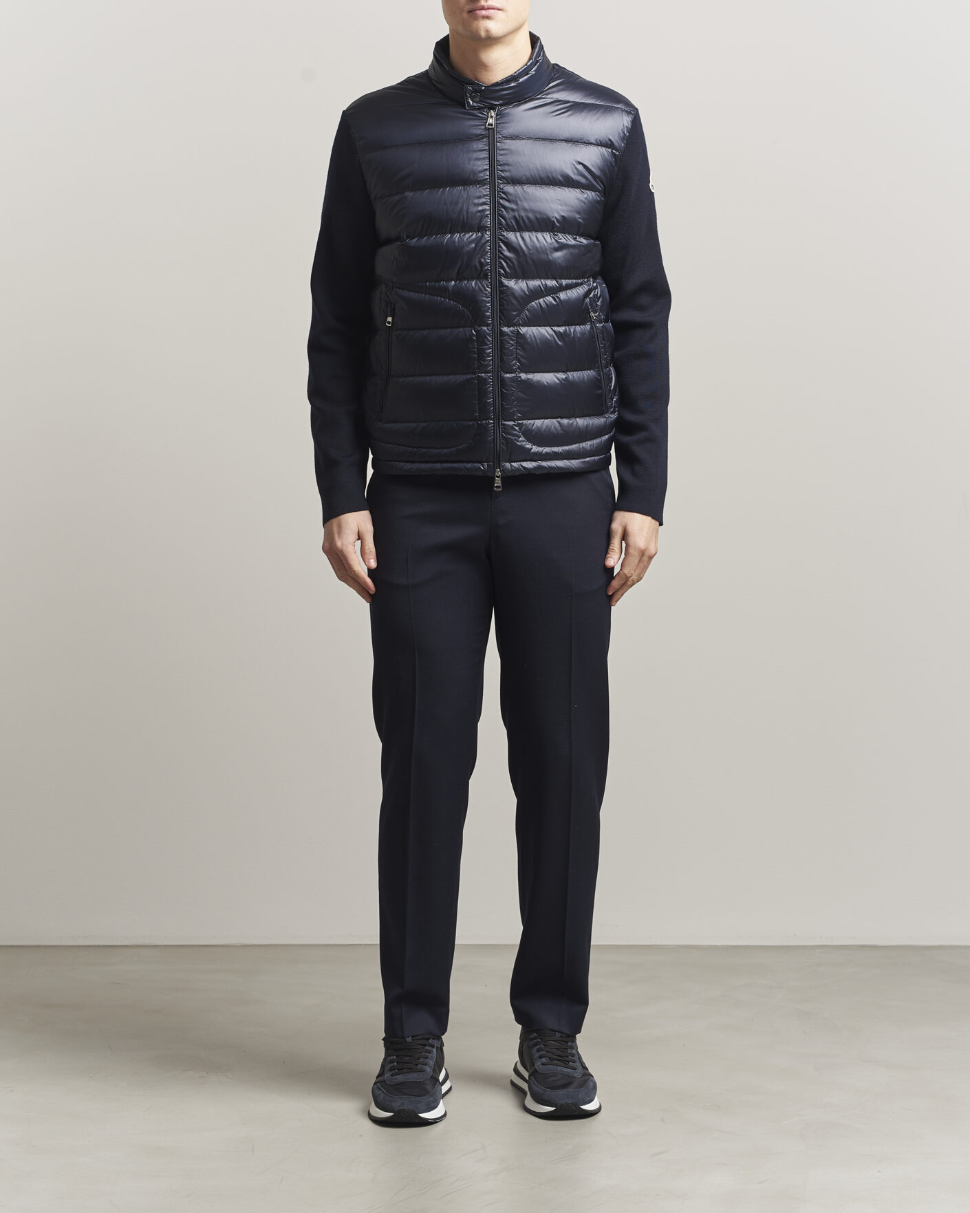 Herr | Jackor | Moncler | Hybrid Laque Zip Cardigan Navy