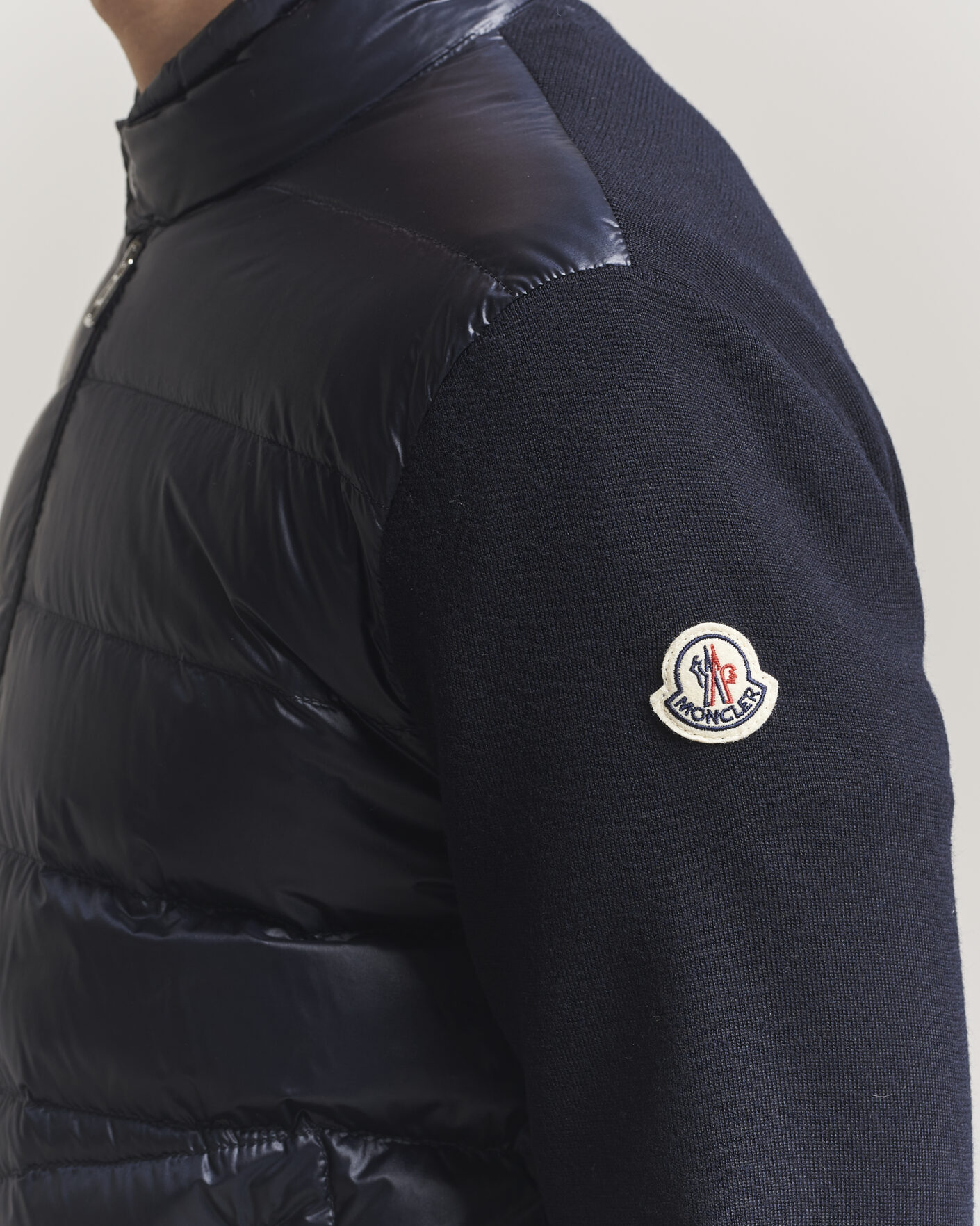 Herr | Jackor | Moncler | Hybrid Laque Zip Cardigan Navy