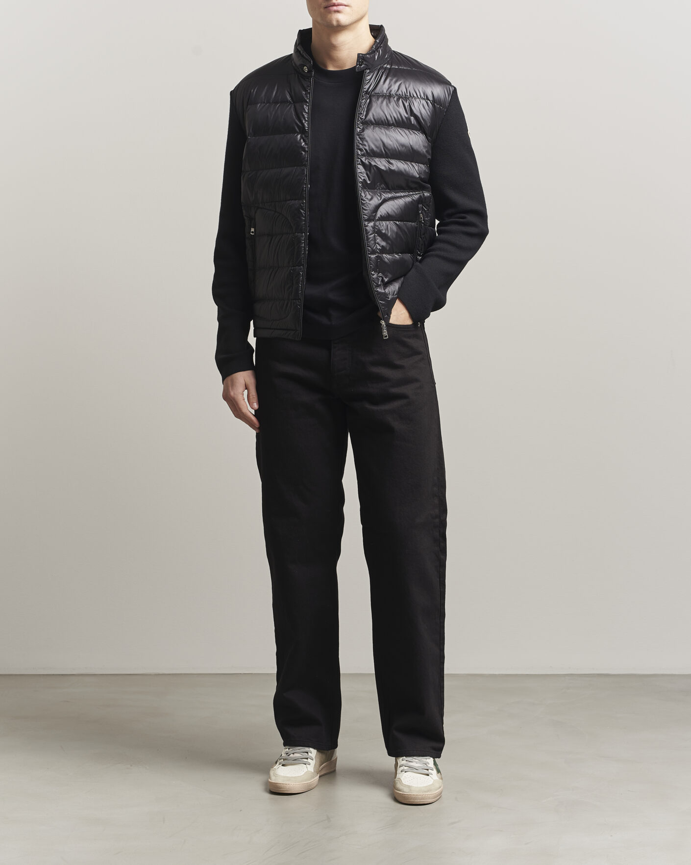 Herr | Jackor | Moncler | Hybrid Laque Zip Cardigan Black