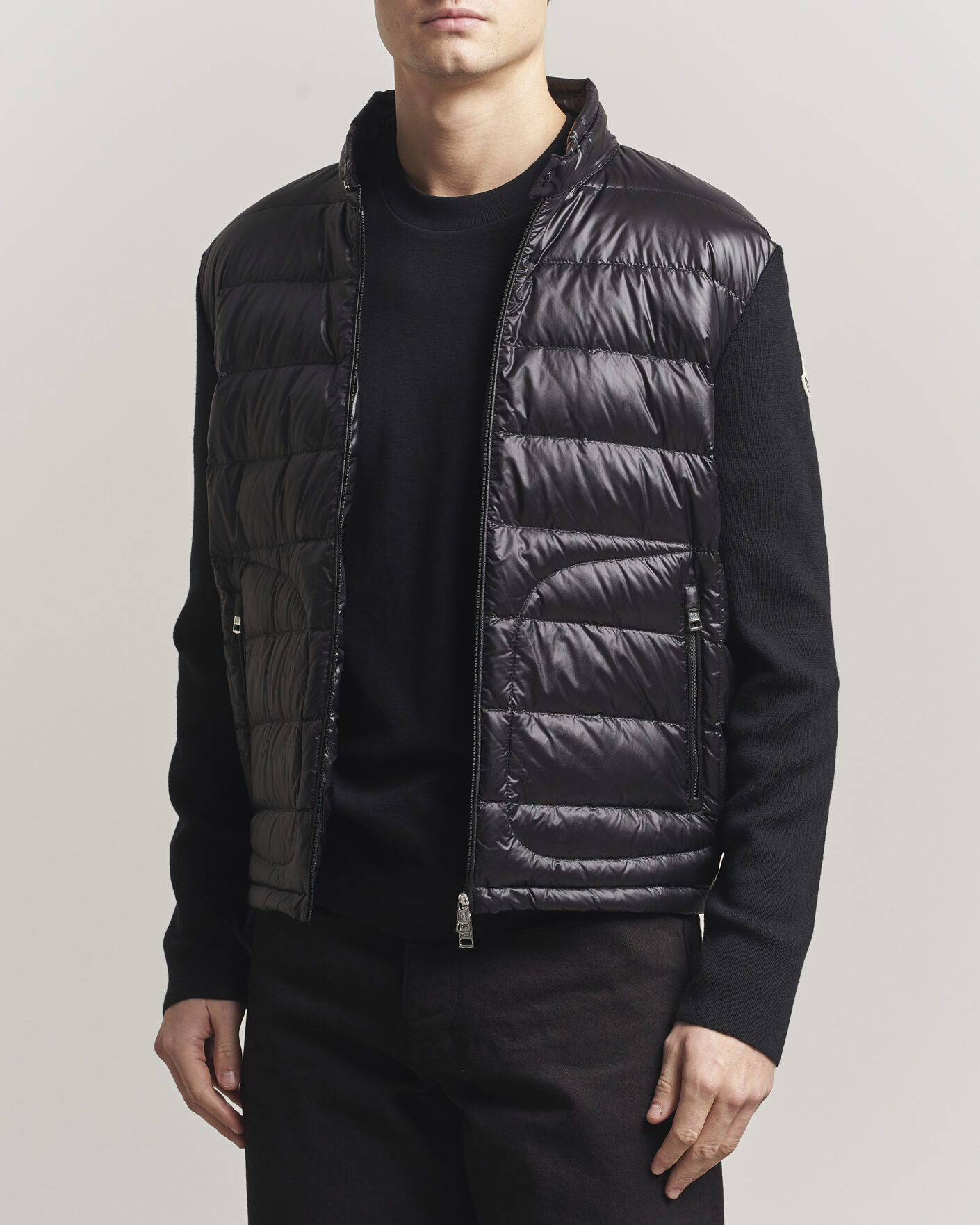 Herr | Jackor | Moncler | Hybrid Laque Zip Cardigan Black