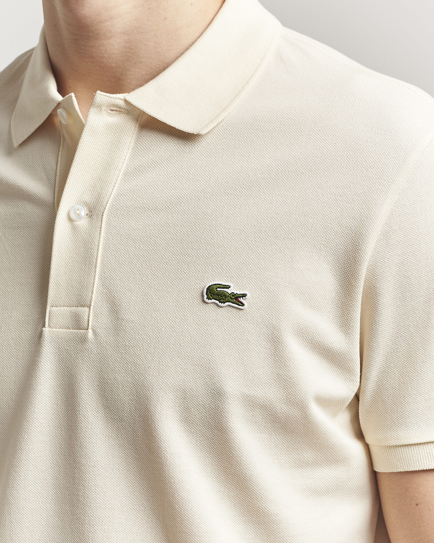 Herr | Pikéer | Lacoste | Slim Fit Polo Piké Naturel Clair