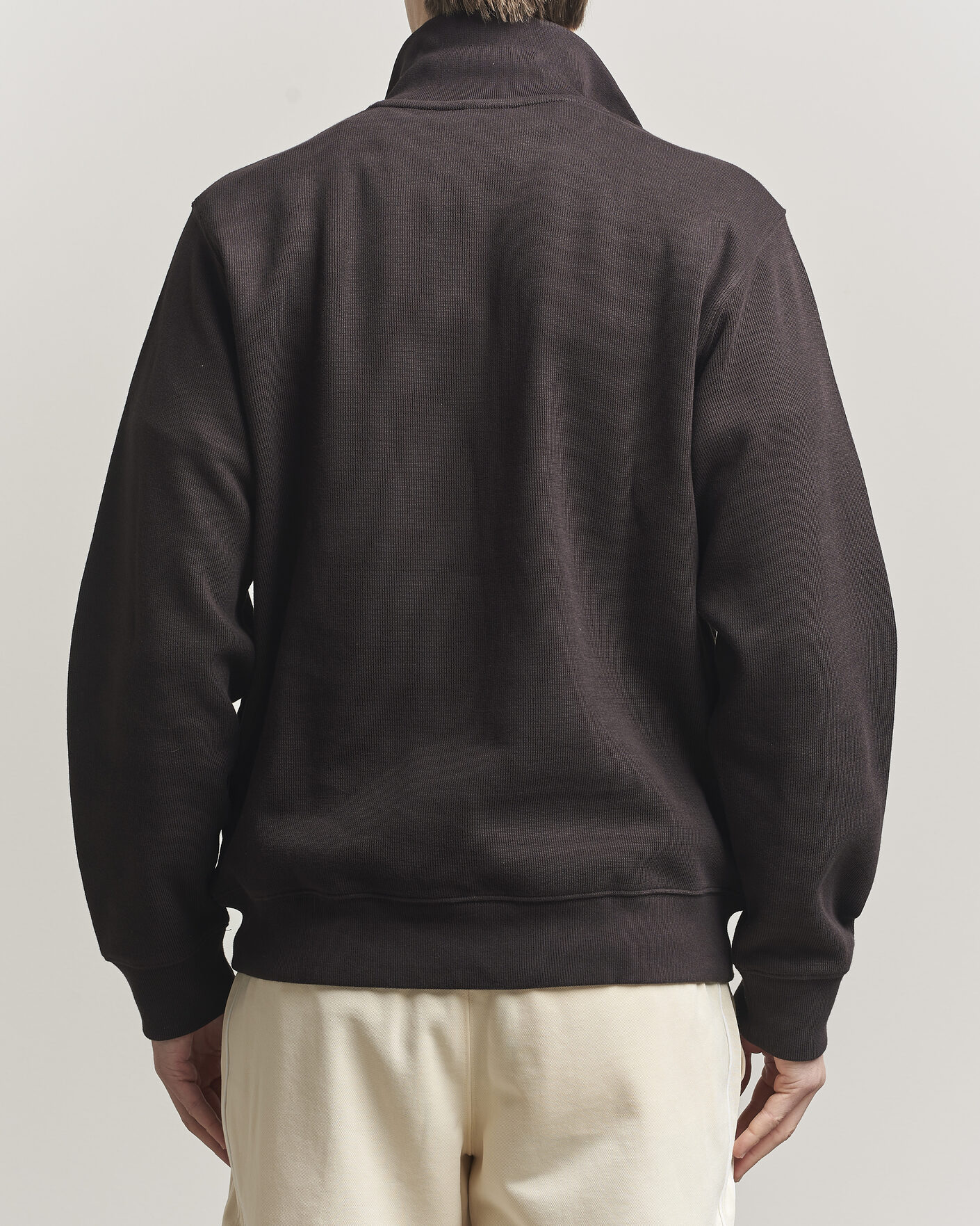 Herr | Tröjor | Lacoste | Rib Interlock Half Zip Buffle Brown