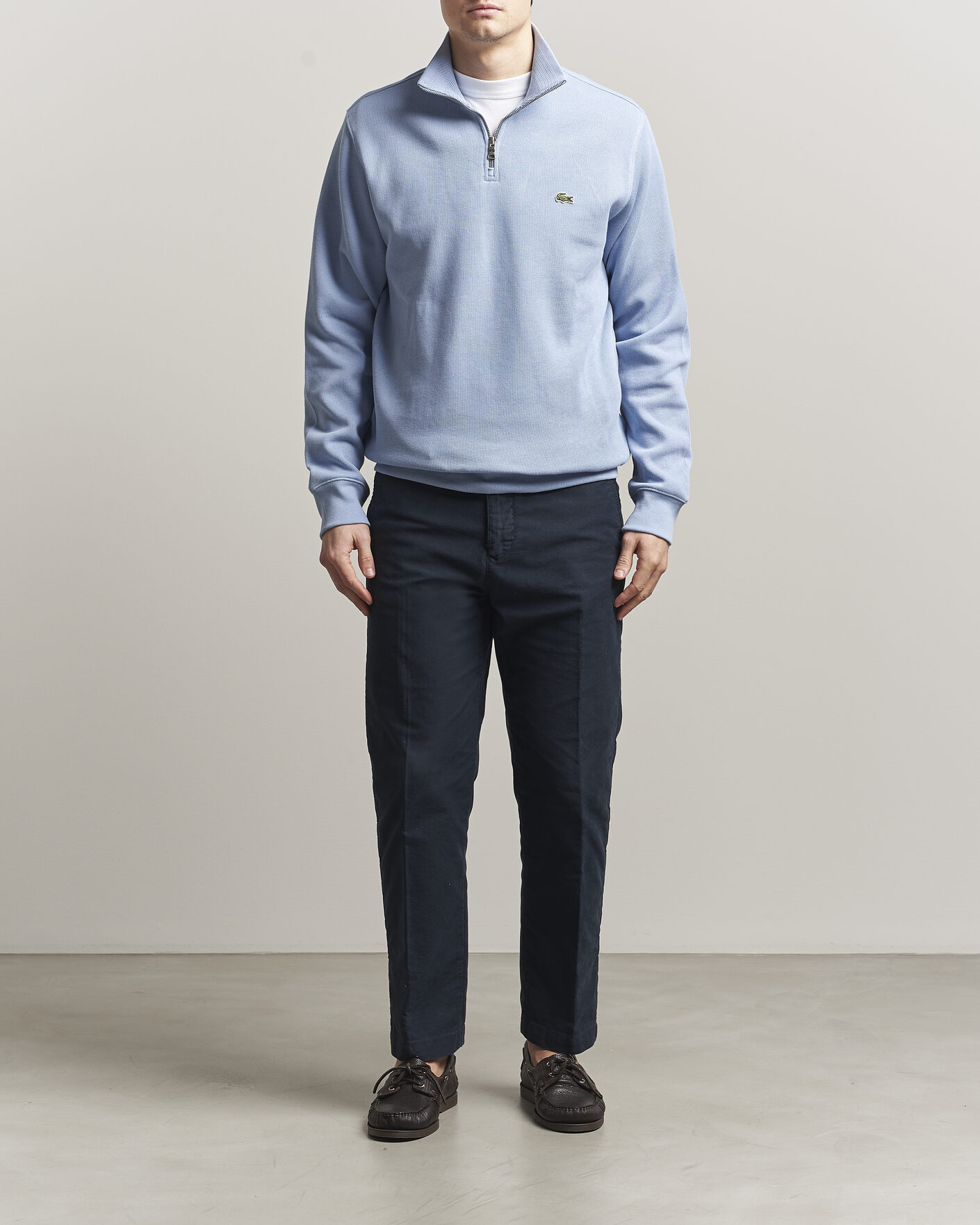 Herr | Tröjor | Lacoste | Rib Interlock Half Zip Aphylla Blue