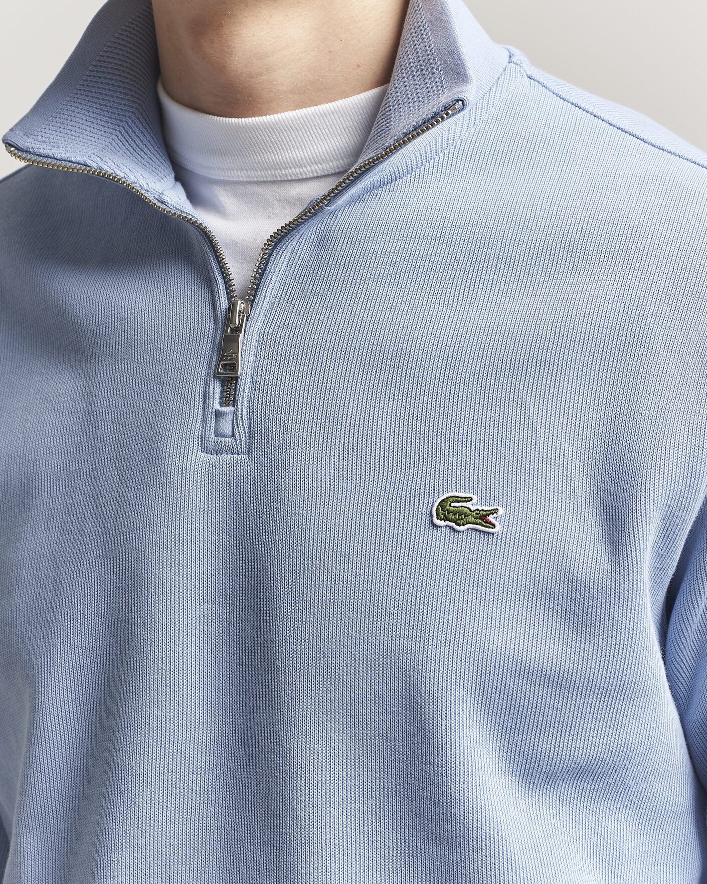 Herr | Tröjor | Lacoste | Rib Interlock Half Zip Aphylla Blue