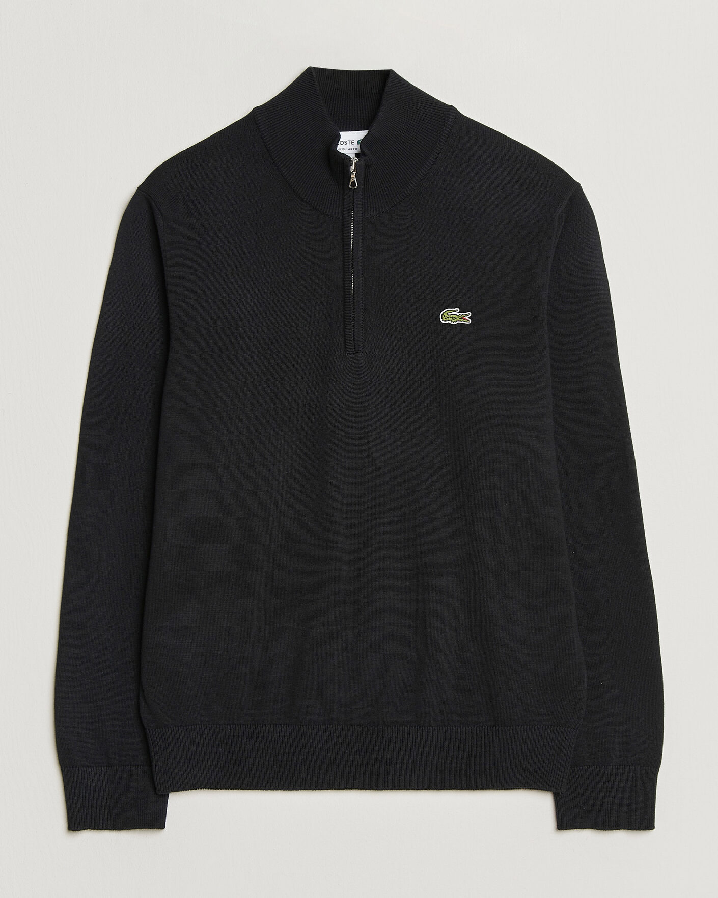 Herr | Tröjor | Lacoste | Cotton Knitted Half Zip Black
