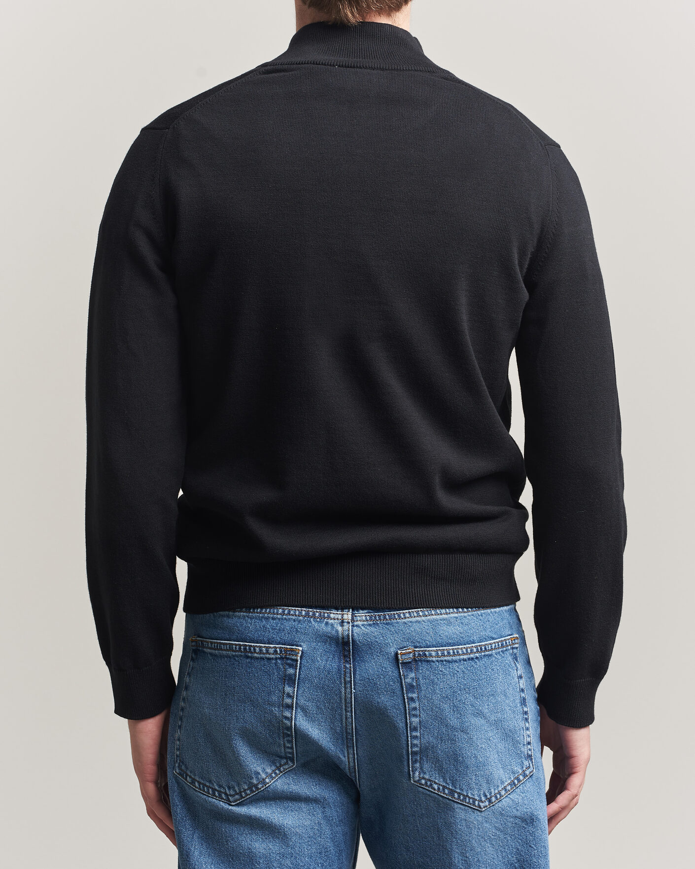 Herr | Tröjor | Lacoste | Cotton Knitted Half Zip Black