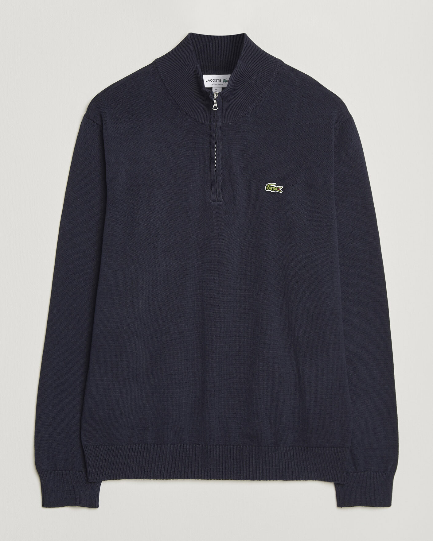 Herr | Tröjor | Lacoste | Cotton Knitted Half Zip Navy Blue