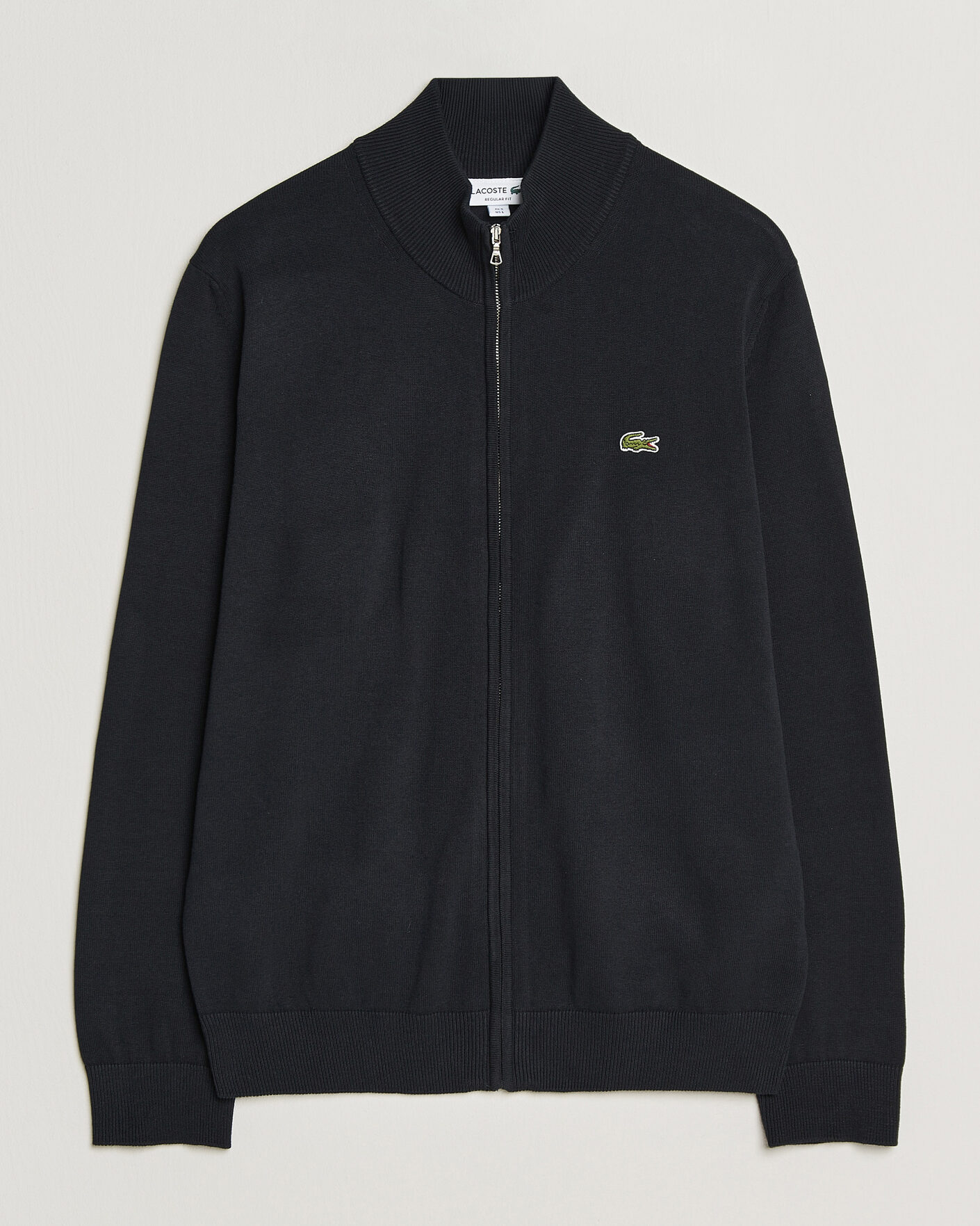 Herr | Tröjor | Lacoste | Cotton Knitted Full Zip Black