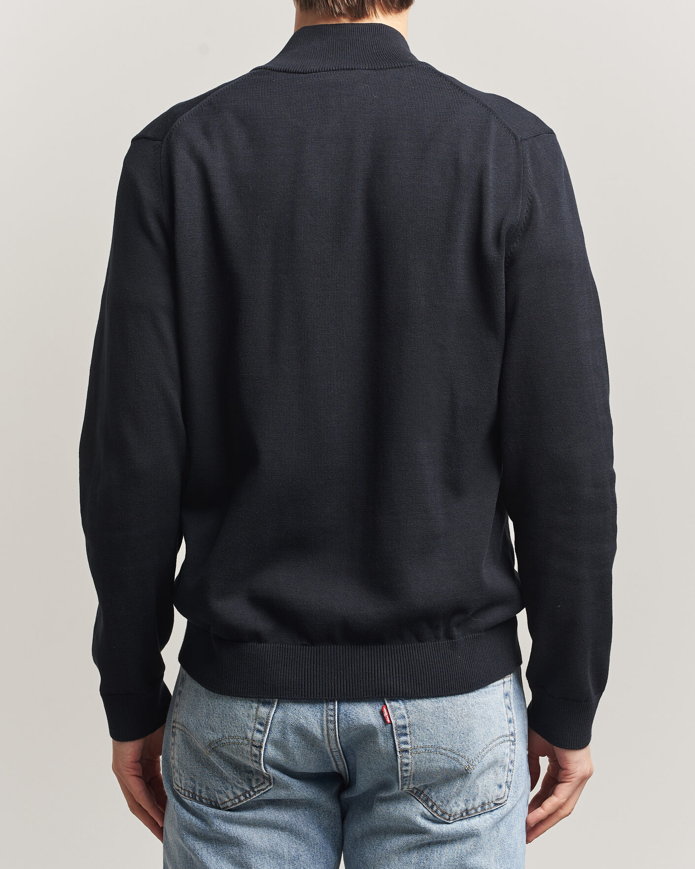 Herr | Tröjor | Lacoste | Cotton Knitted Full Zip Black