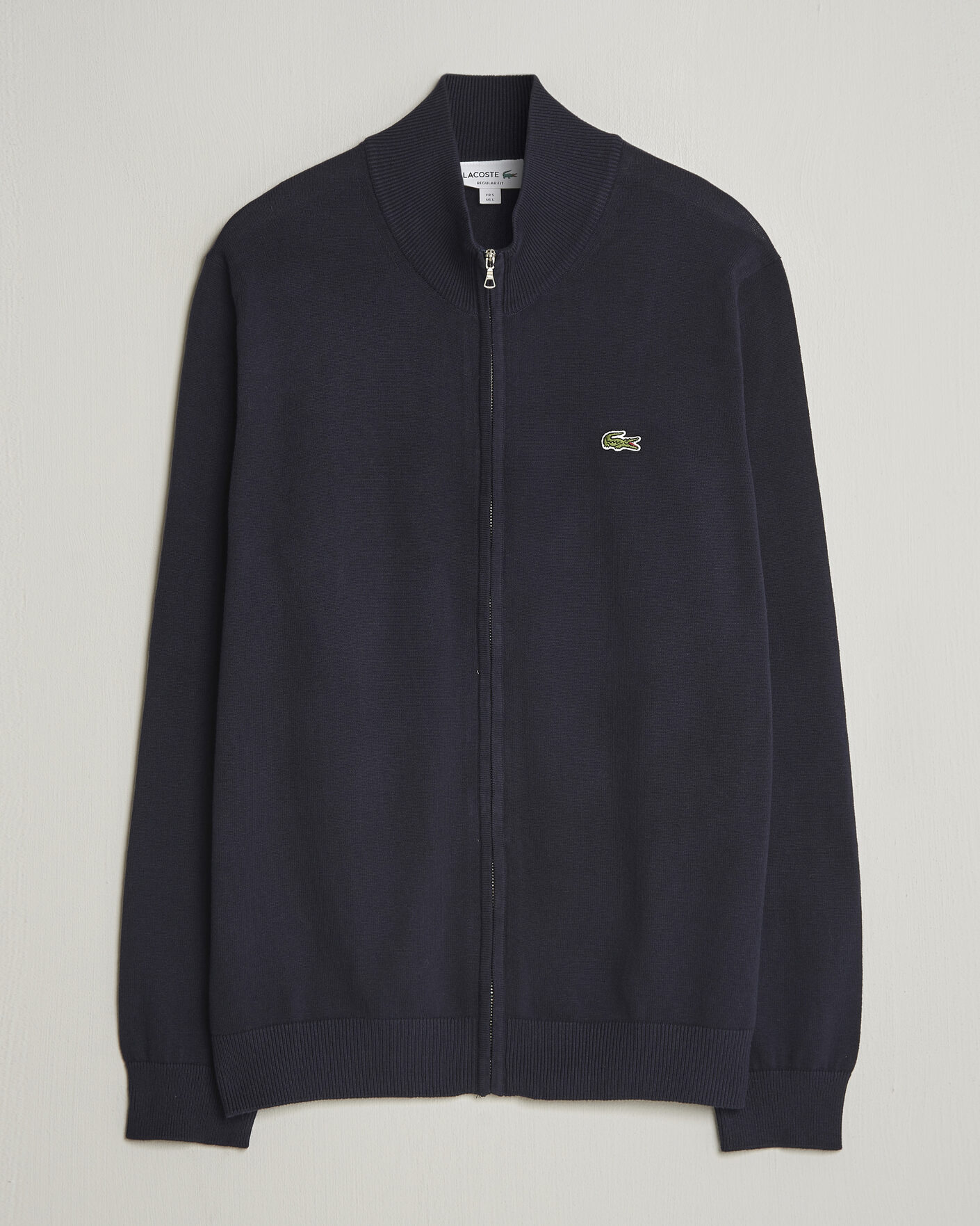 Herr | Tröjor | Lacoste | Cotton Knitted Full Zip Navy Blue
