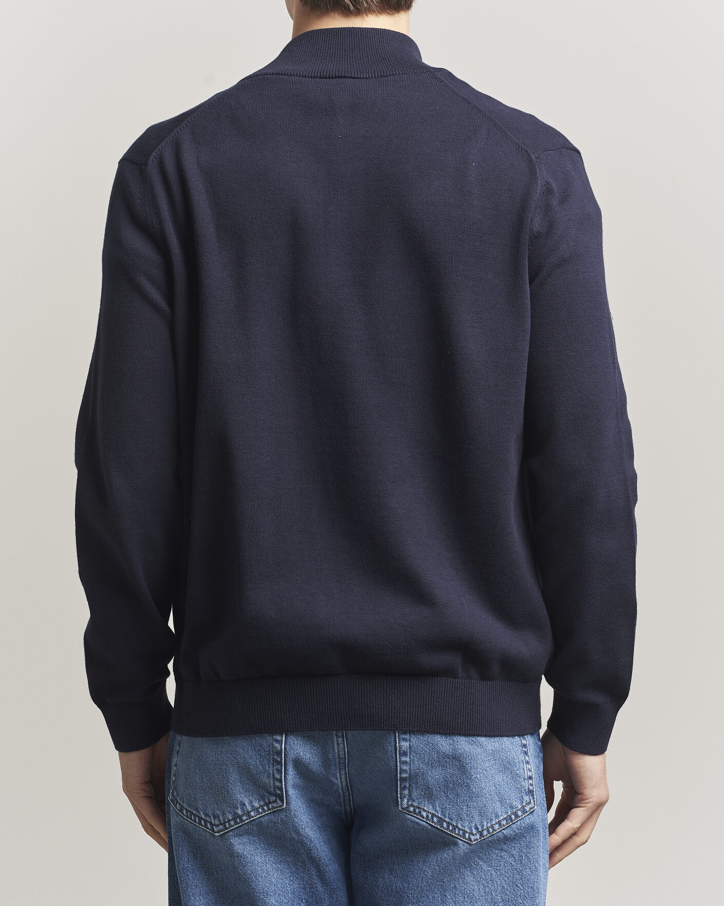 Herr | Tröjor | Lacoste | Cotton Knitted Full Zip Navy Blue