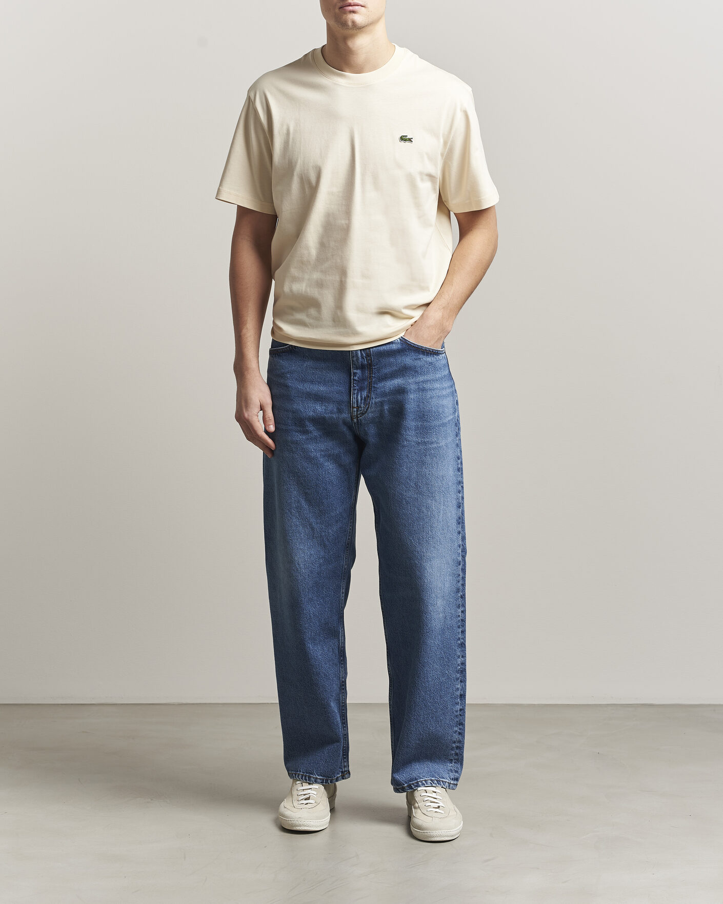 Herr | T-Shirts | Lacoste | Crew Neck T-Shirt Naturel Clair