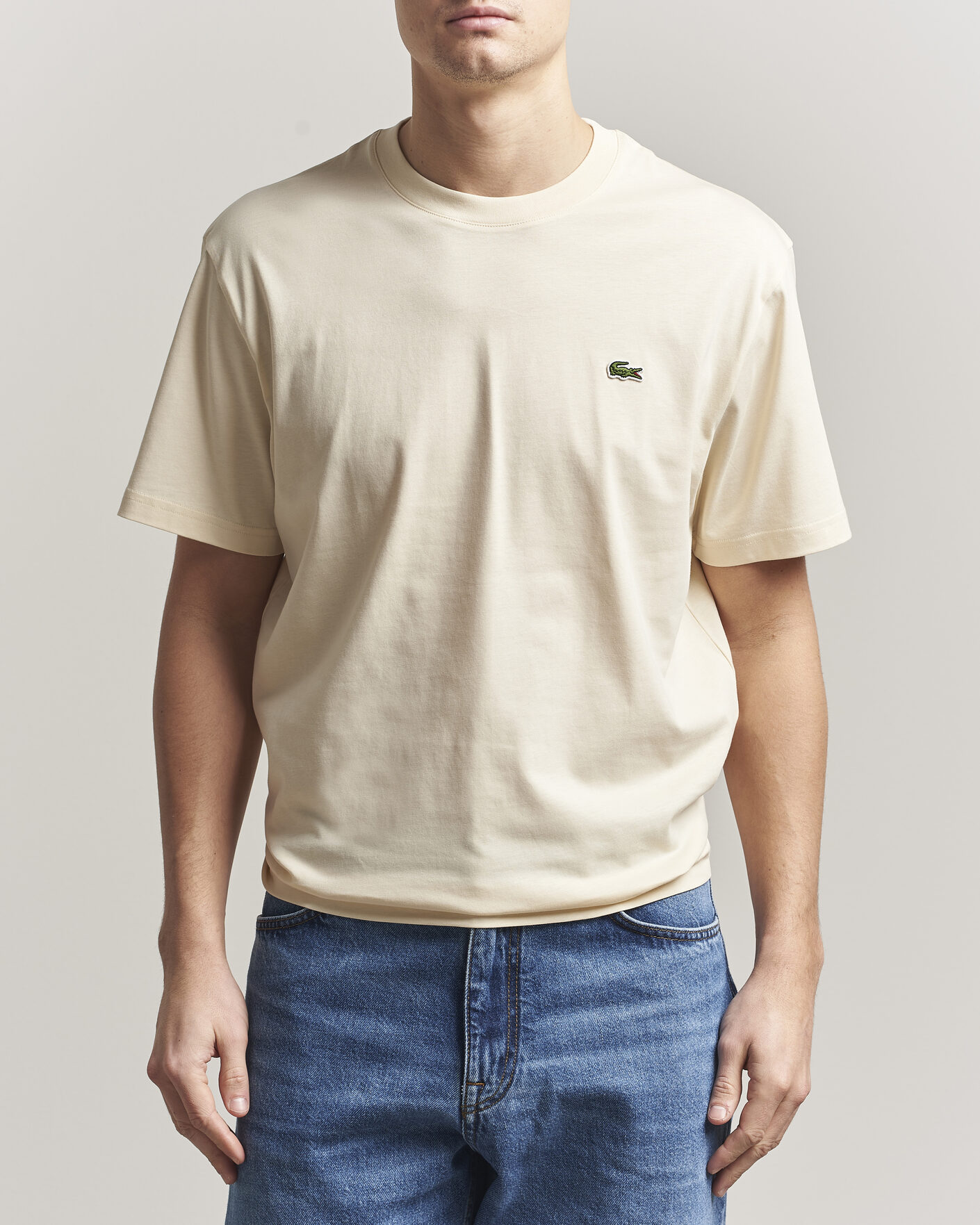 Herr | T-Shirts | Lacoste | Crew Neck T-Shirt Naturel Clair