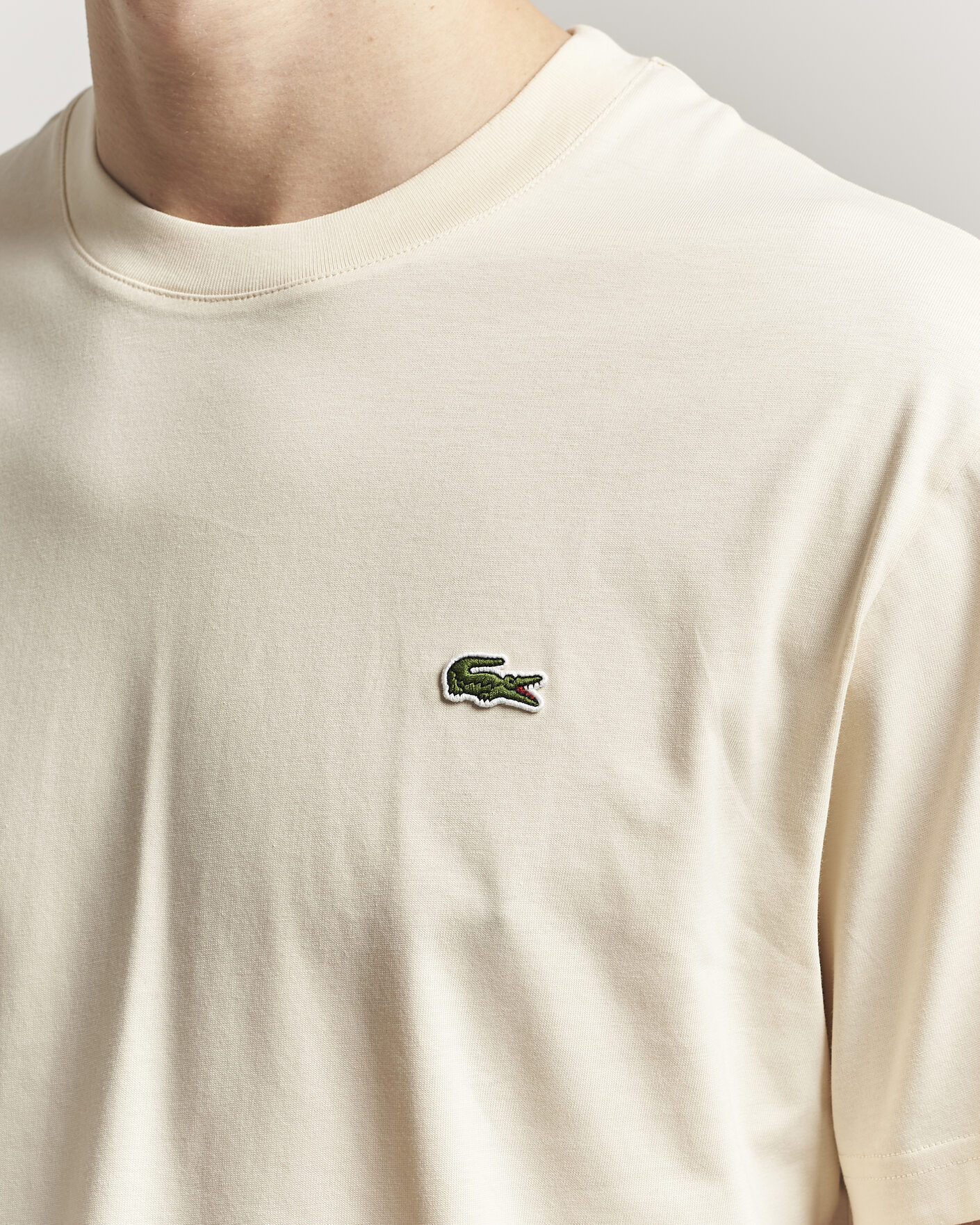 Herr | T-Shirts | Lacoste | Crew Neck T-Shirt Naturel Clair