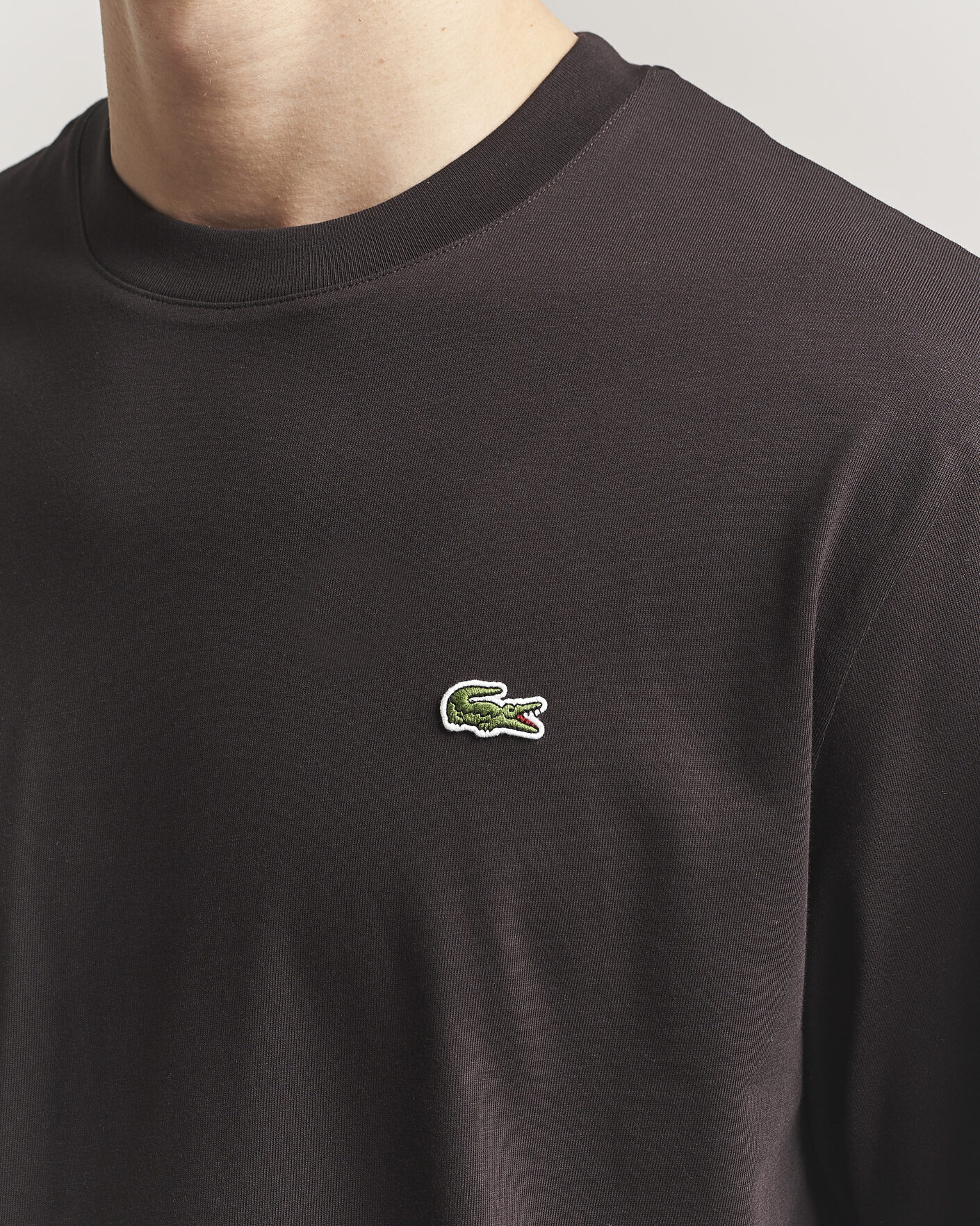 Herr | T-Shirts | Lacoste | Crew Neck T-Shirt Buffle Brown