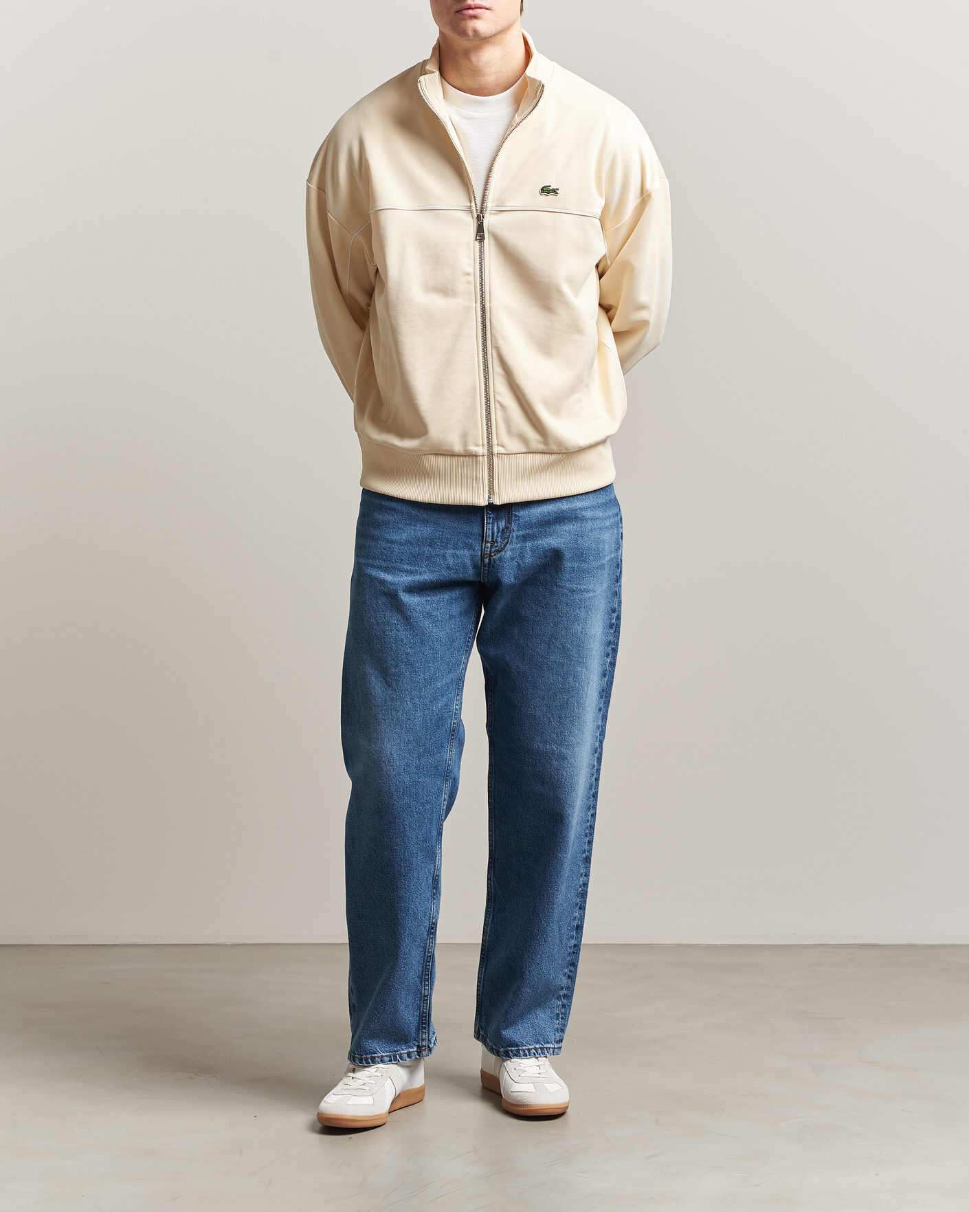 Herr | Tröjor | Lacoste | Piqué Track Jacket Naturel Clair