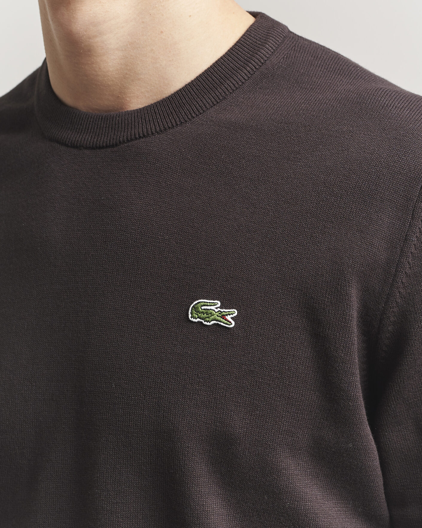 Herr | Tröjor | Lacoste | Cotton Knitted Sweater Buffalo Brown