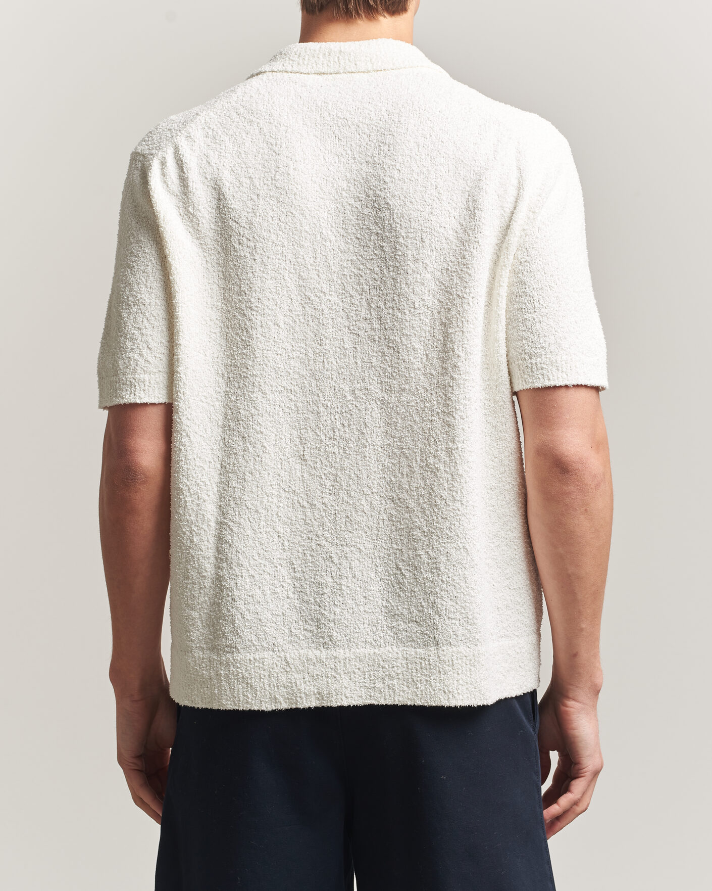 Herr | Pikéer | Lacoste | Cotton Bouclé Open Collar Polo Flour