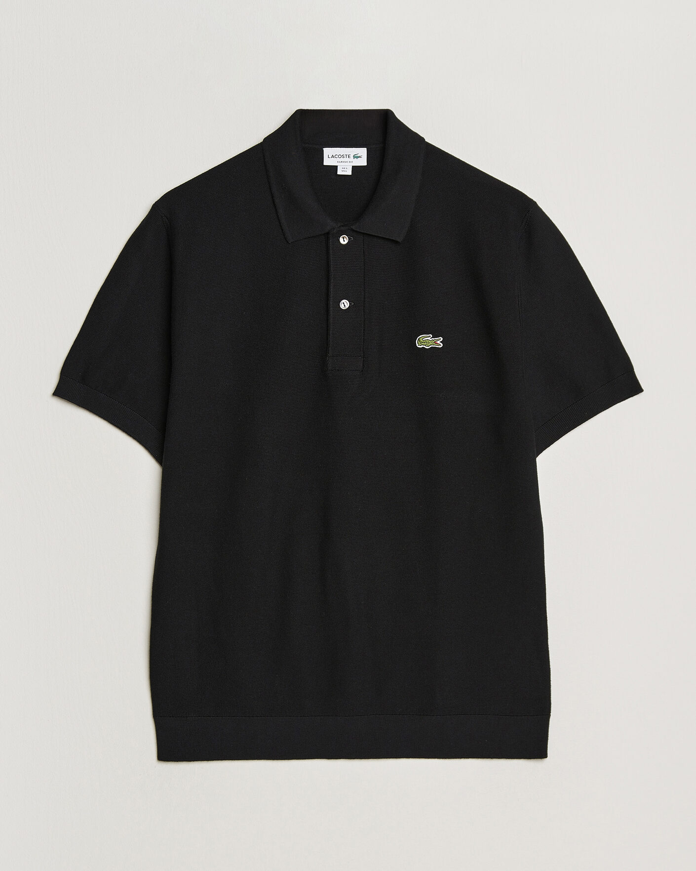 Herr | Pikéer | Lacoste | Cotton Knitted Polo Black