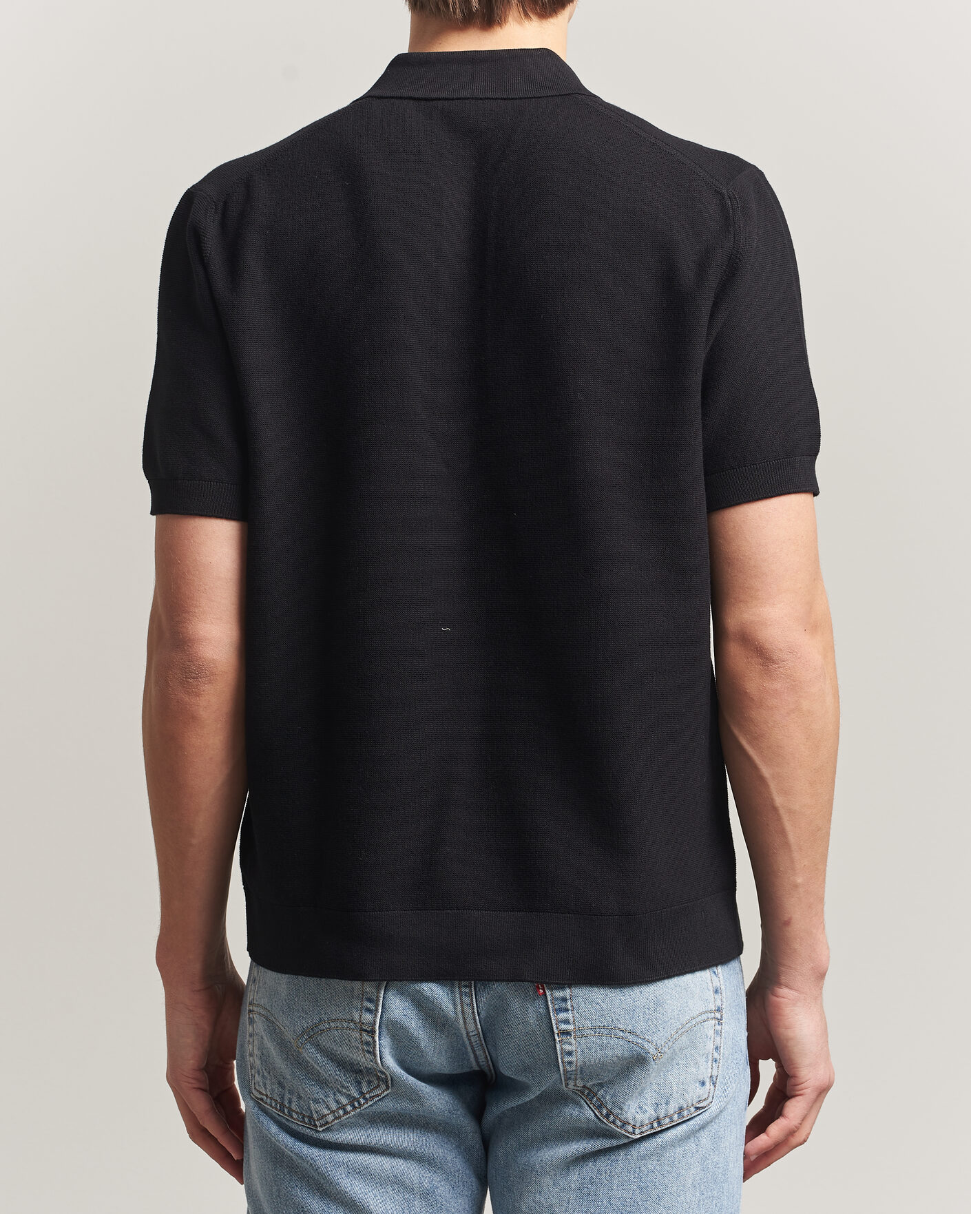 Herr | Pikéer | Lacoste | Cotton Knitted Polo Black
