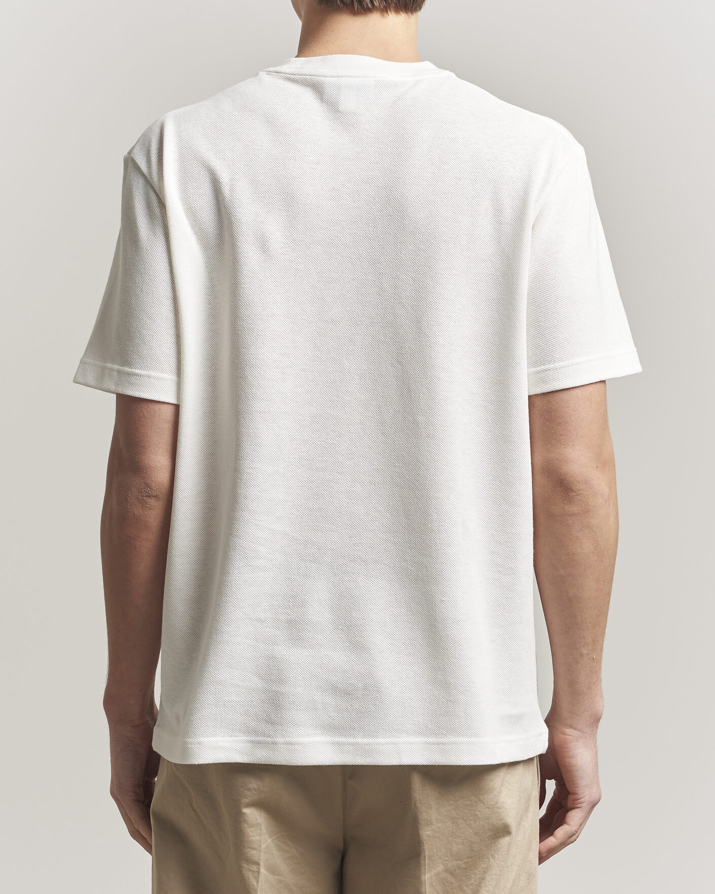 Herr | T-Shirts | Lacoste | Cotton/Linen Pique T-Shirt Flour
