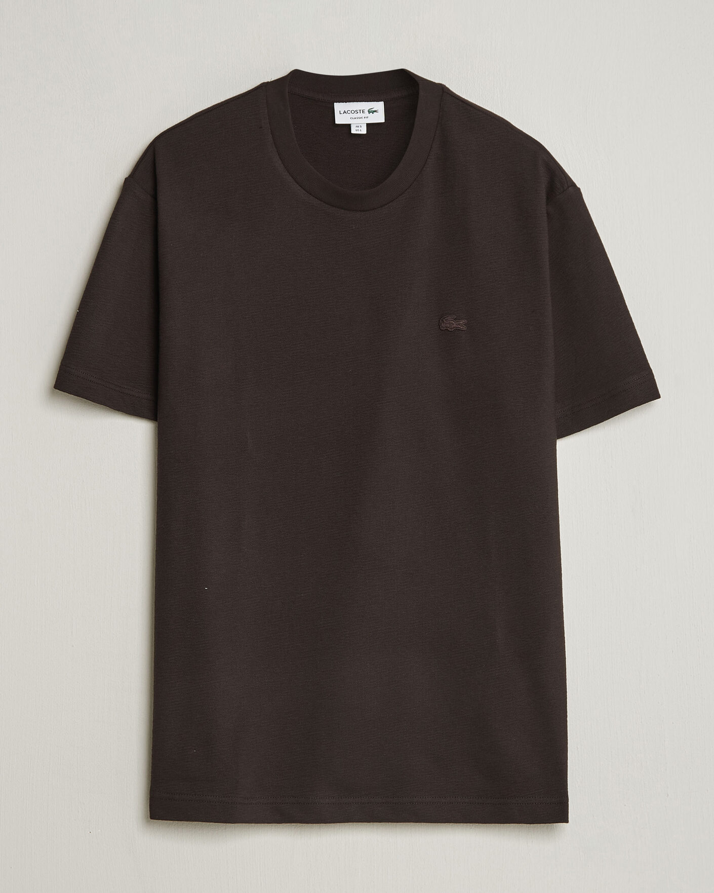Herr | T-Shirts | Lacoste | Textured Cotton T-Shirt Buffalo Brown