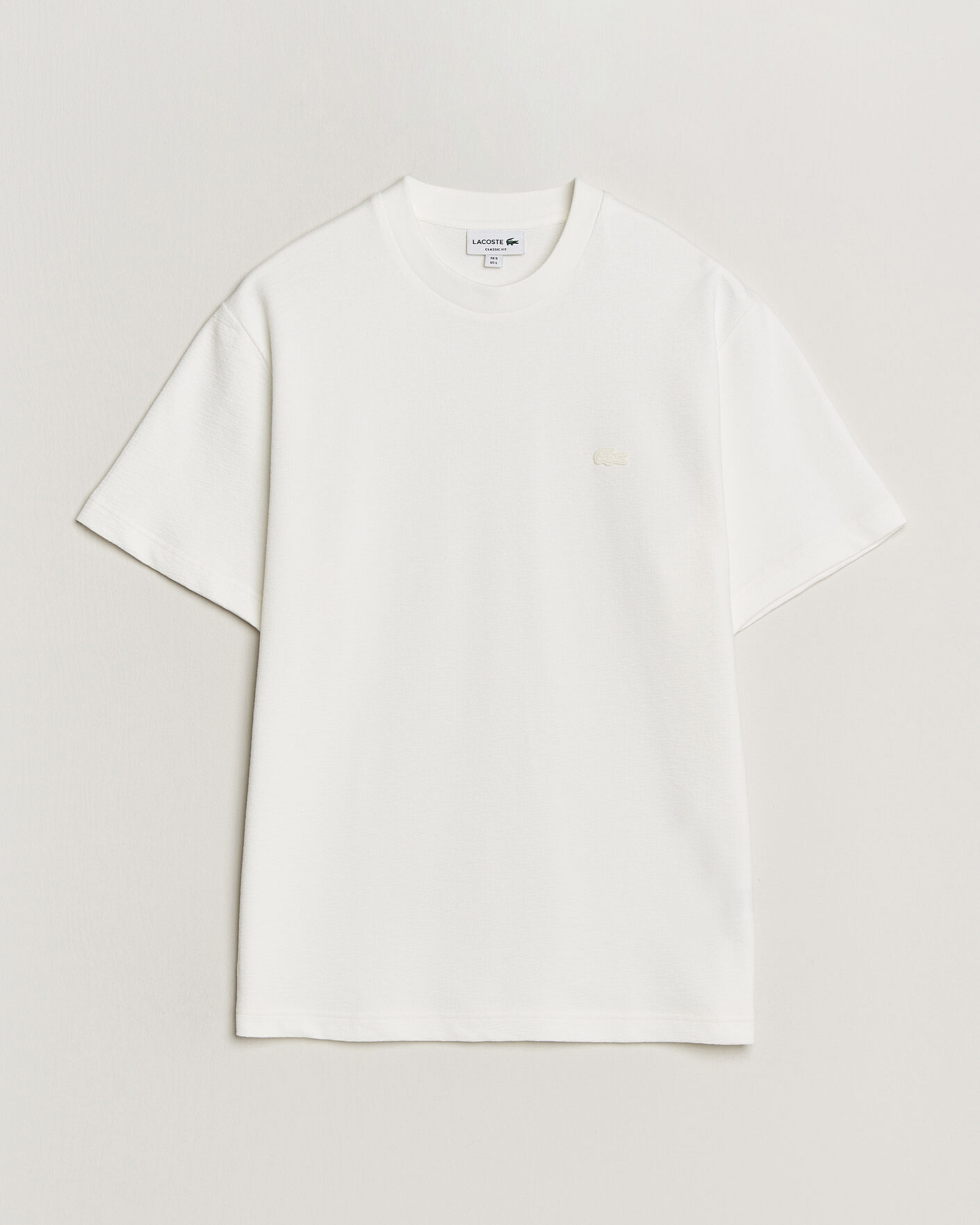 Herr | T-Shirts | Lacoste | Textured Cotton T-Shirt Flour